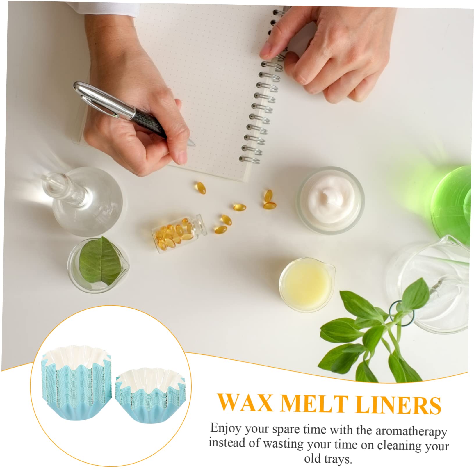 Beaupretty 200 Pcs Wax Paper Cups - Leakproof Wax Melt Liners for Home Fragrance, Wax Warmers & Candle Warmers - Reusable Wax Heating Liners for Scented Wax, Perfume & Pet Safe Coated Paper - Perfect for Aromatherapy, DIY Candles & Home Decor