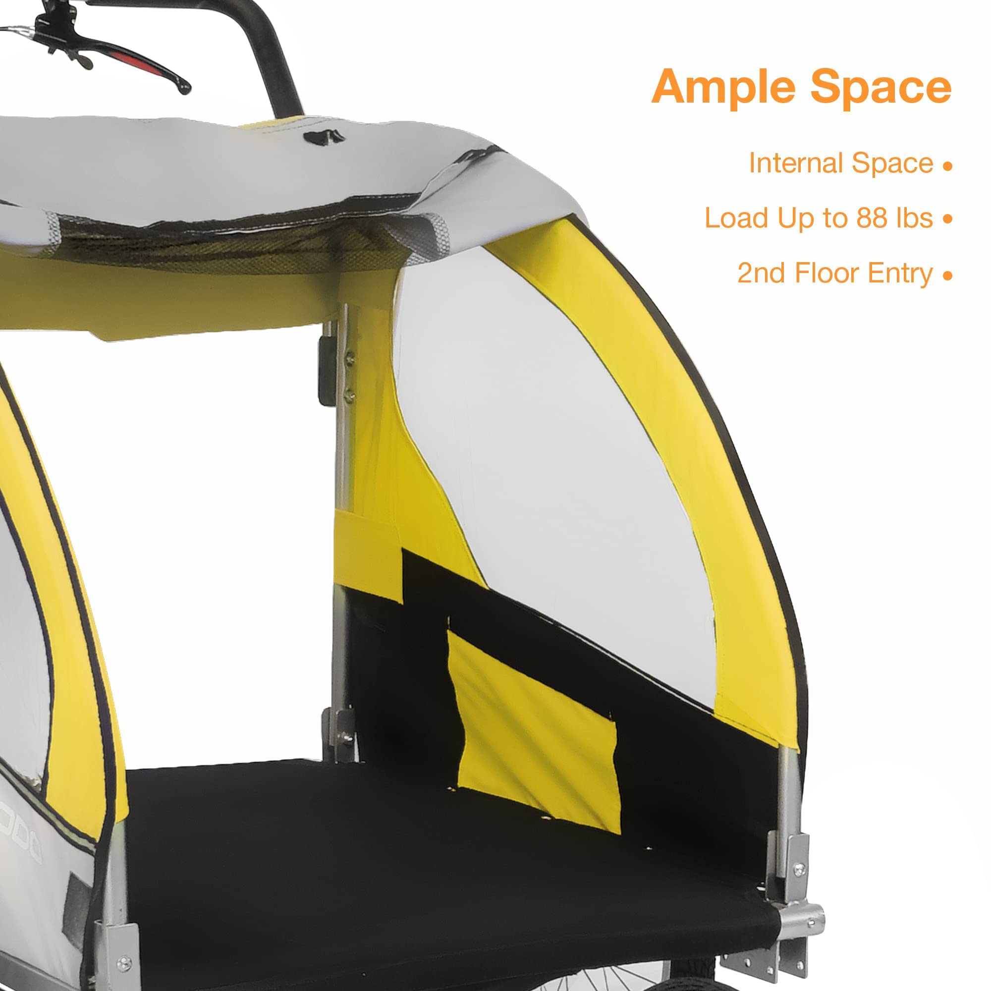 LUCKYERMORE 2 in 1 Dog Bike Trailer & Pet Stroller - Large Bicycle Cart & Jogger Wagon with Mesh Skylight - Cargo Carrier for Travel & Outdoor Adventures - Perfect for Cycling, Jogging, and Road Trips with Your Pet