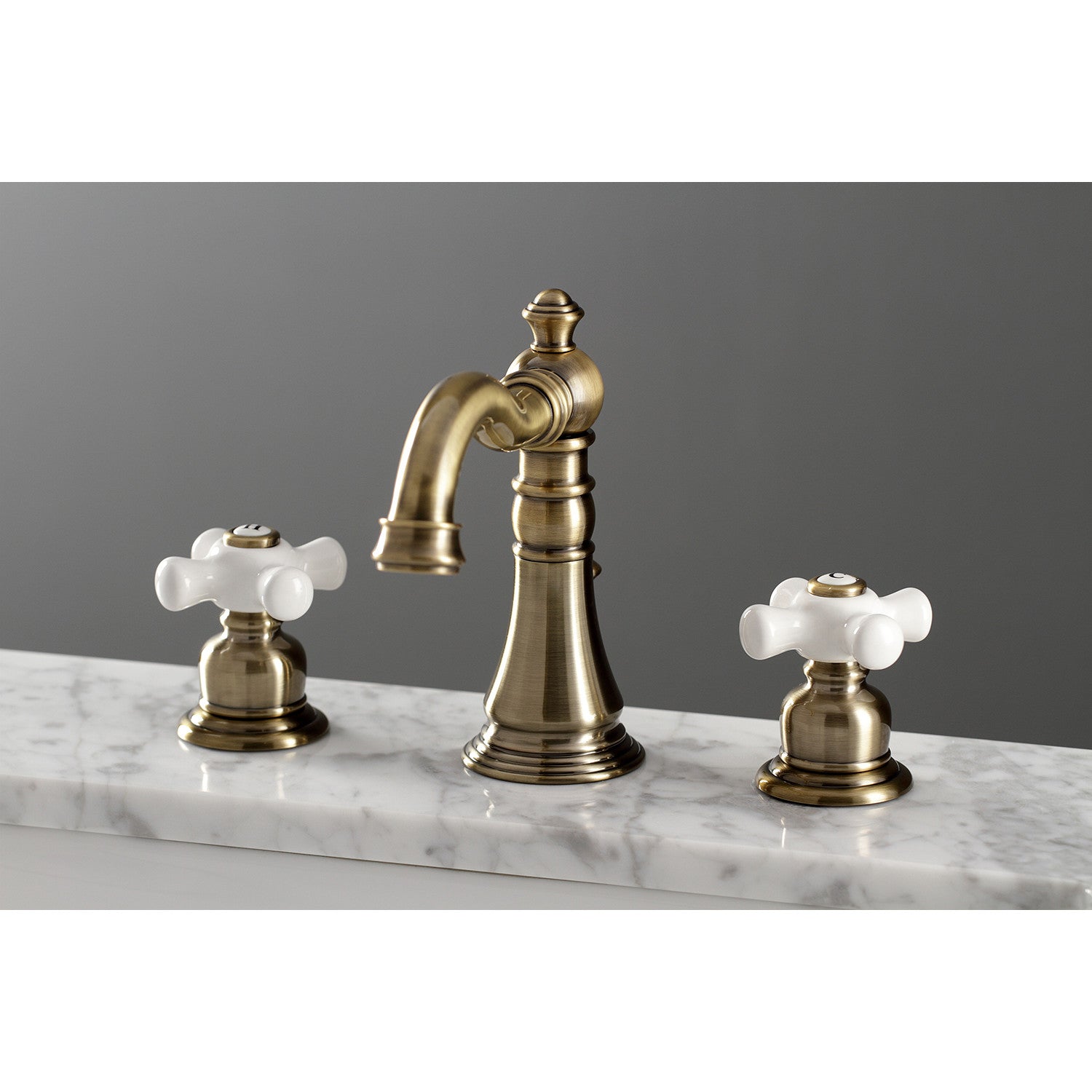 American Classic FSC19733PX 3-Hole Widespread Bathroom Faucet with Brass Pop-Up Drain - Antique Brass Finish - Perfect for Vintage Style Bathrooms & Powder Rooms
