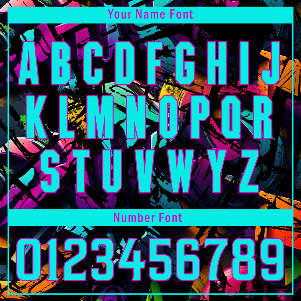 Custom Colorful Graffiti Pattern Aqua Authentic Baseball Jersey - Breathable & Stylish for Sports, Streetwear & Fan Events - Perfect for Baseball Games, Casual Wear & Gift Giving