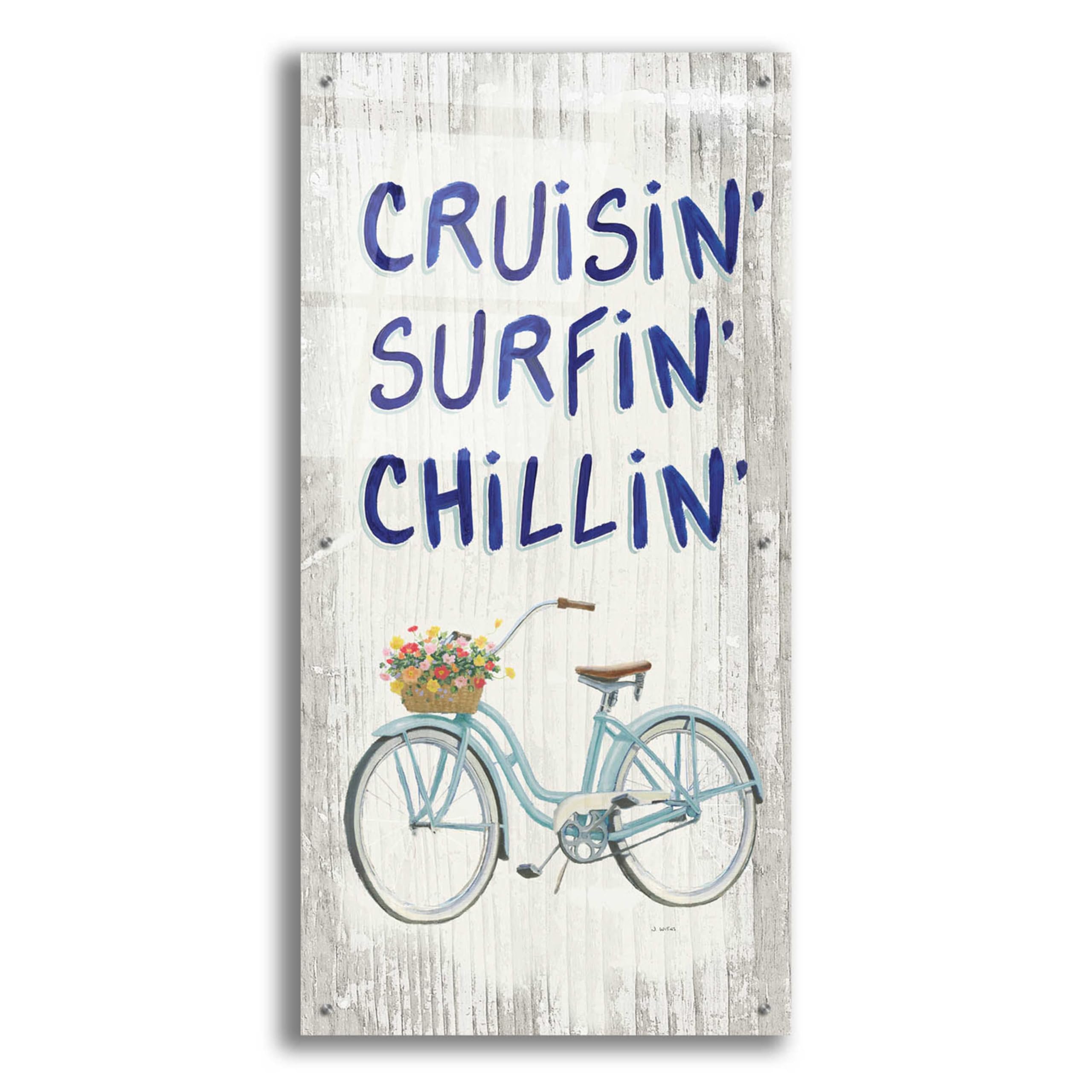Beach Time IV by James Wiens - Stunning 24x48 Inch Acrylic Glass Wall Art Painting, Modern Coastal Home Decor for Living Room, Bedroom & Office