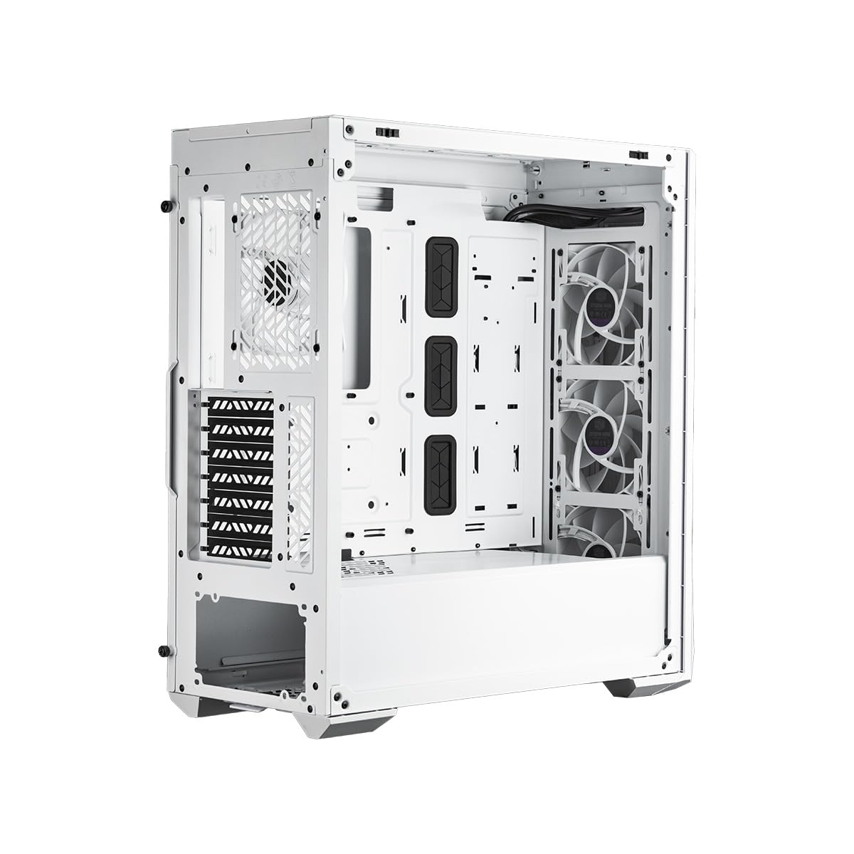 Cooler Master MasterBox 520 Mid-Tower ATX PC Case - 4 Pre-Installed ARGB Fans, Tempered Glass Front & Side Panel, Multiple Airflow Configurations, ARGB Controller (White) - Perfect for Gaming PC Builds & Workstation Setups