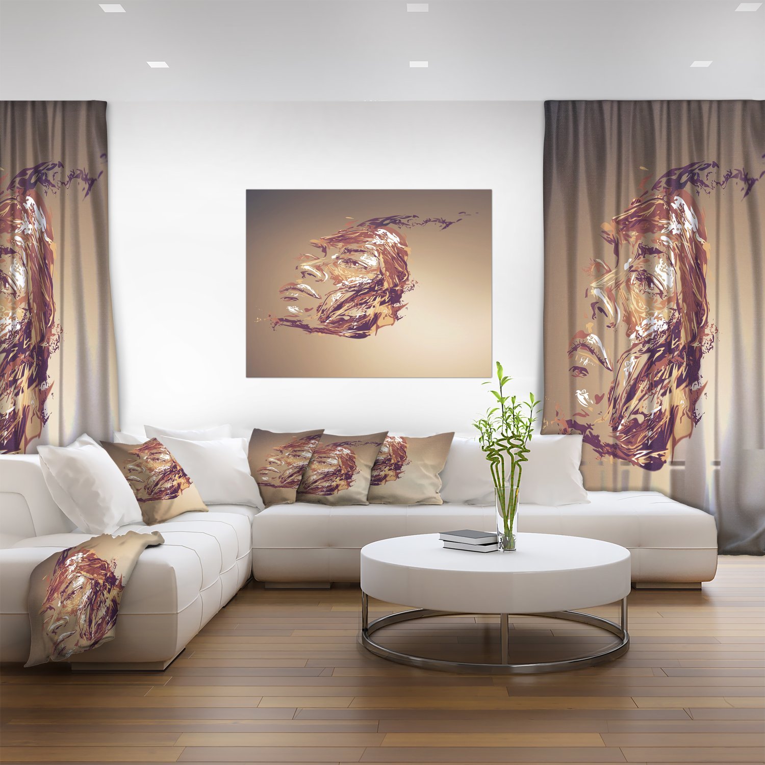 Abstract Woman Portrait Chocolate Art - Modern Canvas Wall Print for Living Room, Bedroom & Office Decor