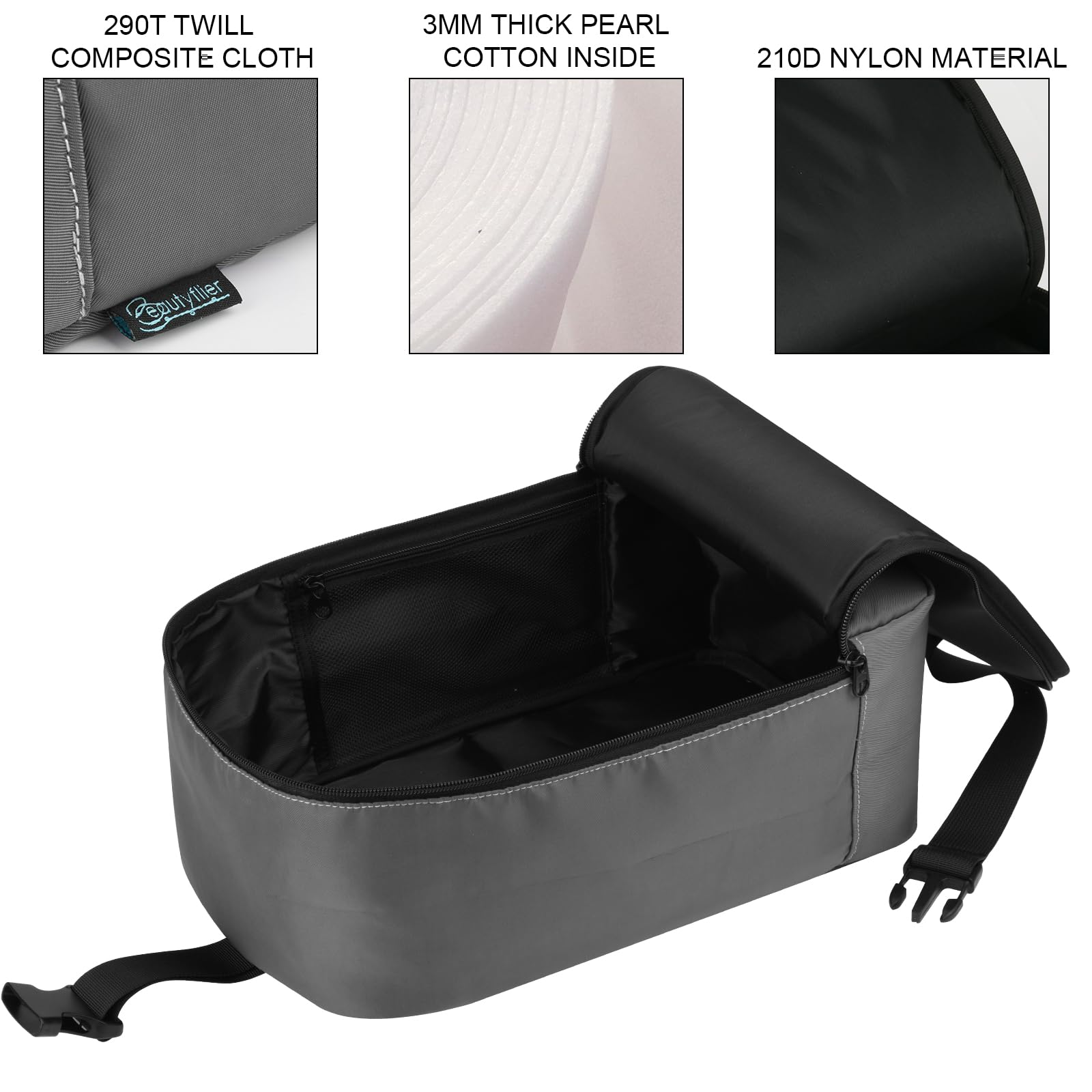 **Beautyflier Portable Steamer Storage Bag for Conair Clothes Steamer – Travel-Friendly Handheld Steamer Holder with Hanging Buckle Strap – Compact Iron Case Organizer (Grey) – Perfect for Travel, Home & Office Use**
