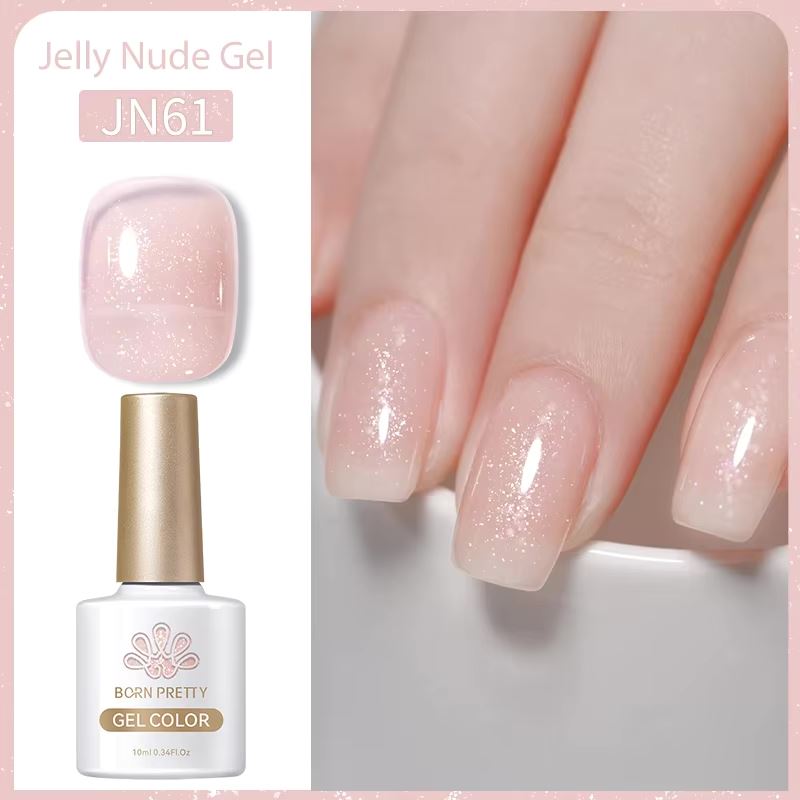 Born Pretty Jelly Nude Gel Polish - Long Lasting Soak Off UV LED Nail Polish for Salon & Home Manicure - Perfect for Weddings, Parties & Everyday Wear