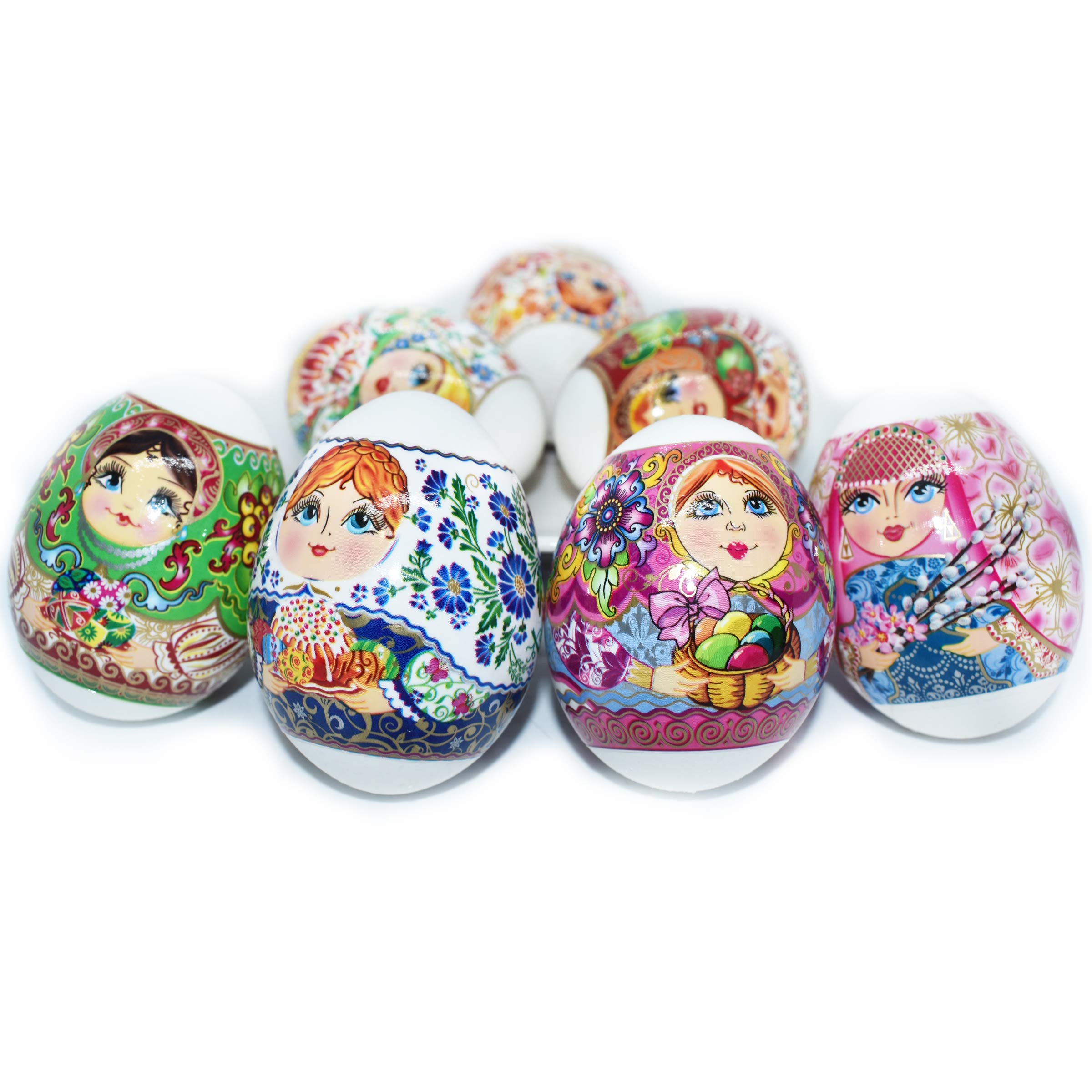 Diximus Thermo Heat Shrink Sleeve Easter Egg Wraps - Decorative Pysanky Egg Wrapping Kit for DIY Ukrainian Easter Eggs (Matryoshka Design) - Perfect for Easter Crafts, Holiday Decorations & Gift Wrapping