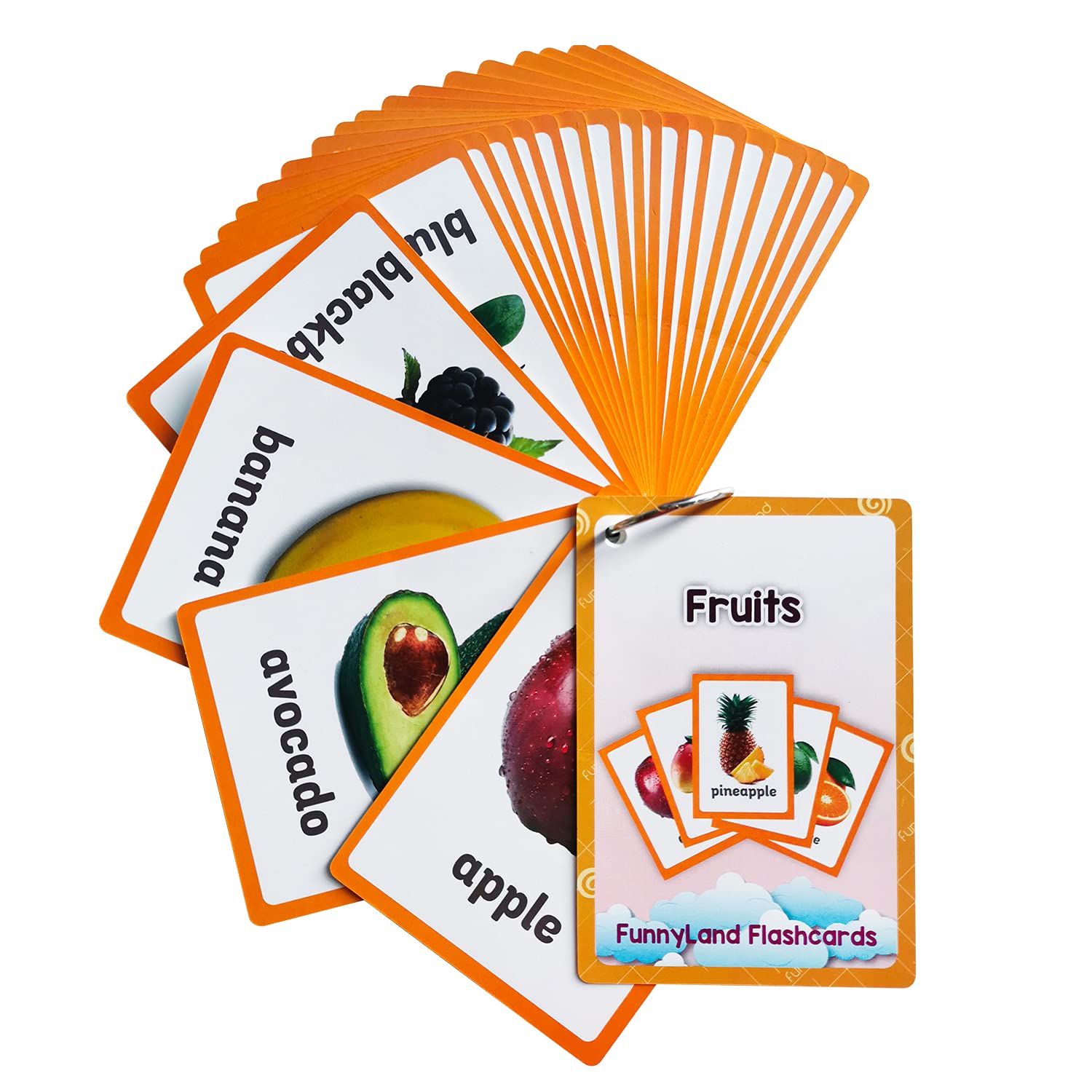 Lilias Fruits Flash Cards for Toddlers - Preschool & Kindergarten Learning Toys - Homeschool Supplies with 21 Educational Cards (4.3 x 3.14 Inch) - Perfect for Early Childhood Education & Home Schooling Activities