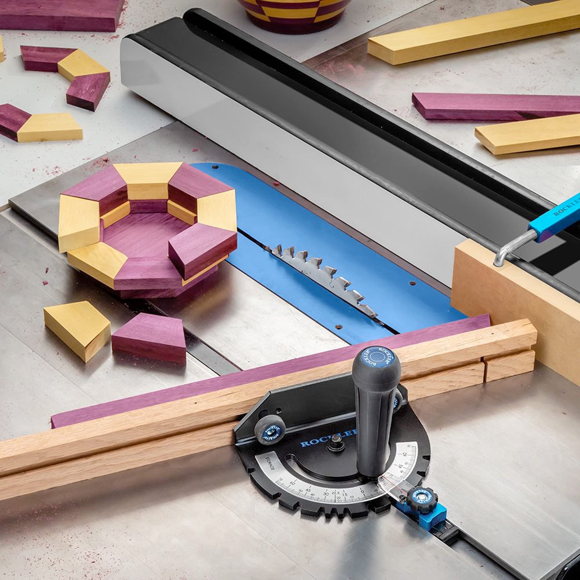 Rockler Precision Miter Gauge for Woodworking - 0° to 70° Adjustable Router Accessory with Tool-Free Mounting Knobs & T-Bolts - Durable Workshop Tool for Accurate Angle Cuts | Perfect for Table Saws, Router Tables & DIY Wood Projects