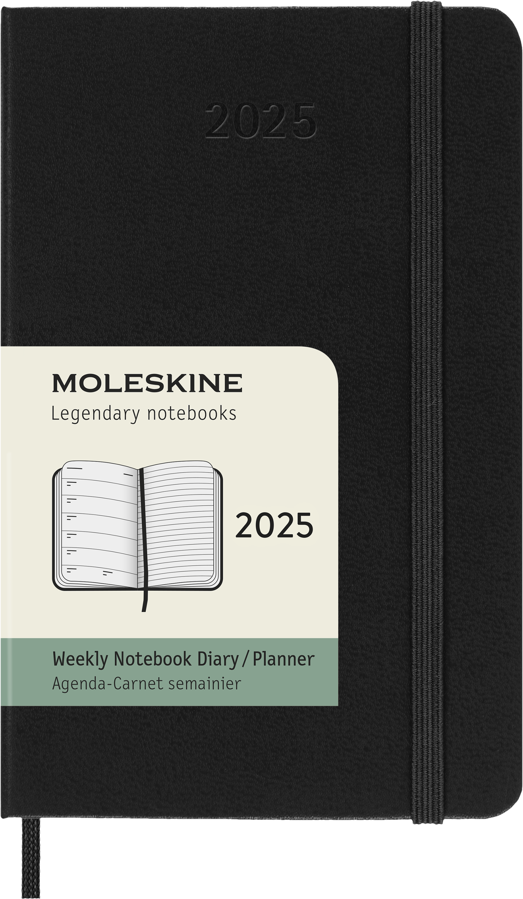 2025 Moleskine Pocket Diary - 90mm x 140mm Hard Cover Weekly Planner with Notes Section, Black | Perfect for On-the-Go Scheduling, Journaling & Daily Organization