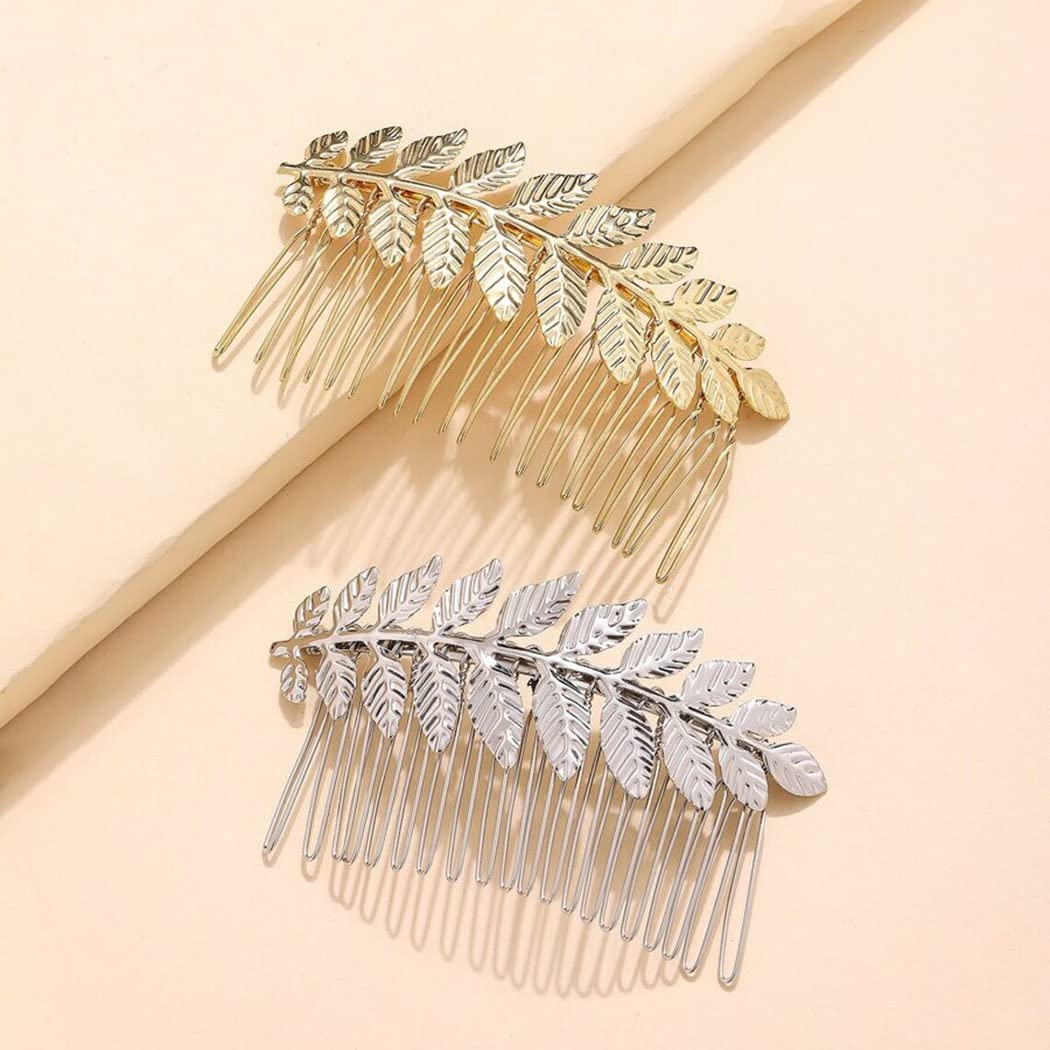 Elegant Silver Latious Leaf Bridal Hair Comb - Vintage Wedding Hairpiece for Women & Girls | Perfect for Brides, Bridesmaids, and Special Occasions