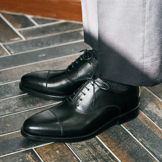 Men's Classic Oxford Cap Toe Dress Shoes 98317 - Formal Business & Wedding Attire Leather Shoes for Professional Occasions