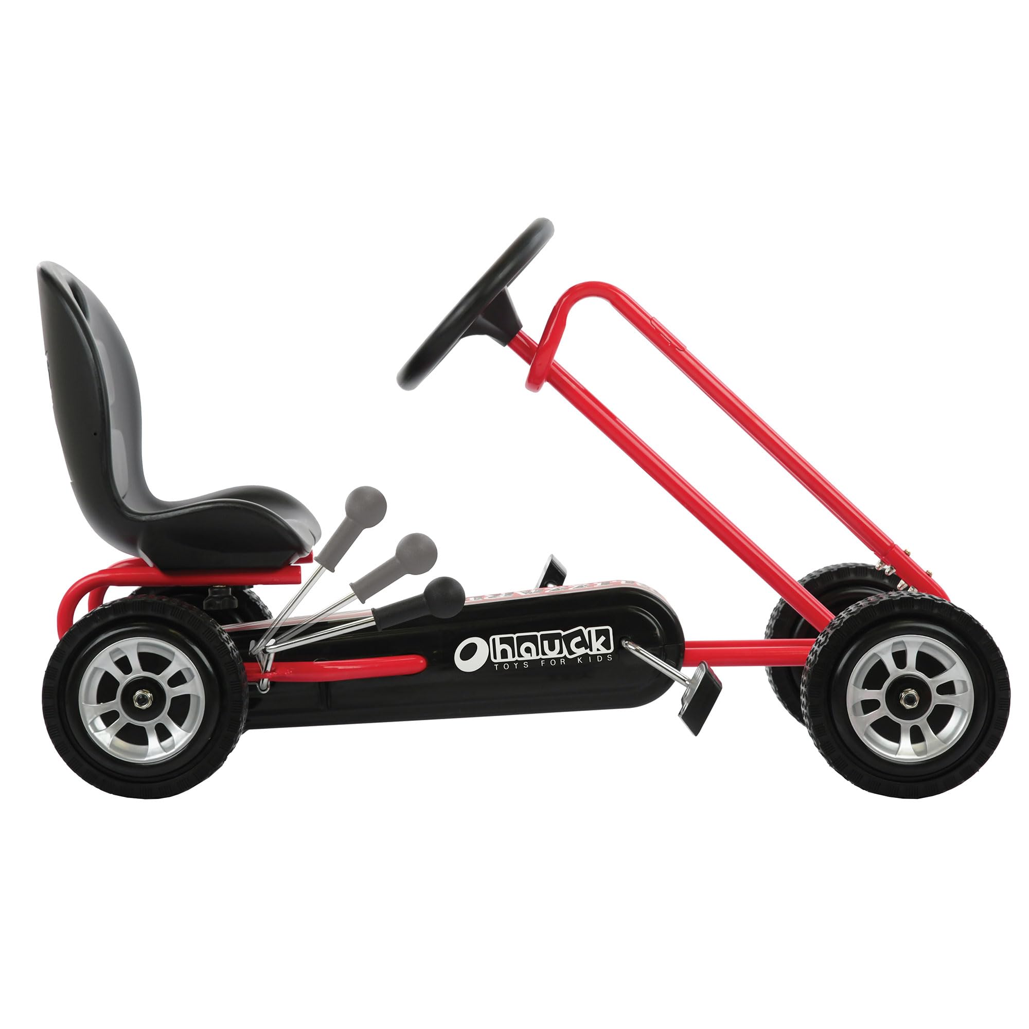 Hauck Ride-On Pedal Go Kart Toy for Kids - Adjustable Bucket Seat, Red Outdoor Play Car for Boys & Girls Ages 4-8 - Perfect for Backyard, Park & Driveway Fun