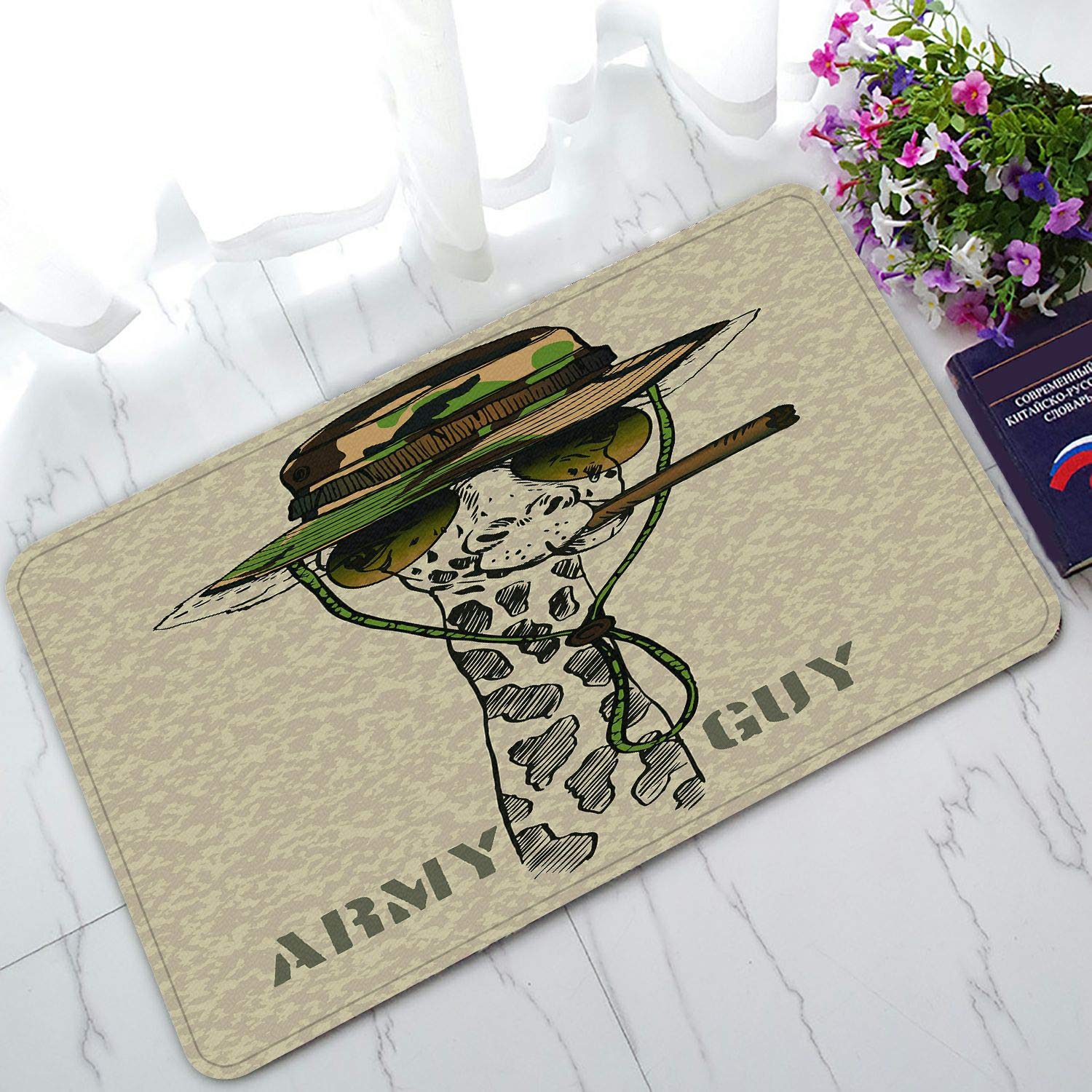 ABPHQTO Giraffe Print Doormat - Non-Slip Entrance Rug, 30x18 Inch Indoor/Outdoor Floor Mat for Home Decor - Perfect for Front Door, Patio, or Mudroom