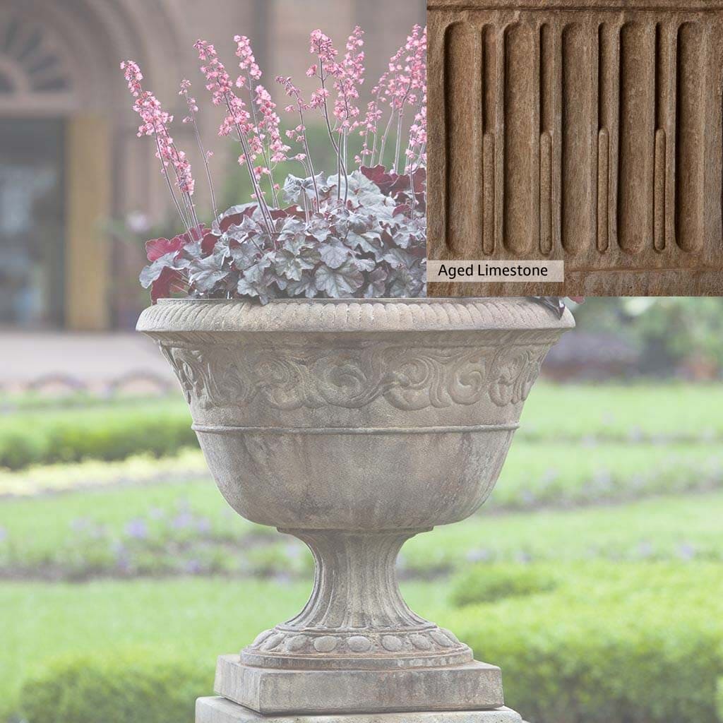 Campania International Smithsonian Foliated Scroll Urn - Classic Garden Planter for Outdoor Decor, Patio, and Landscaping | Elegant Floral Display for Home & Garden