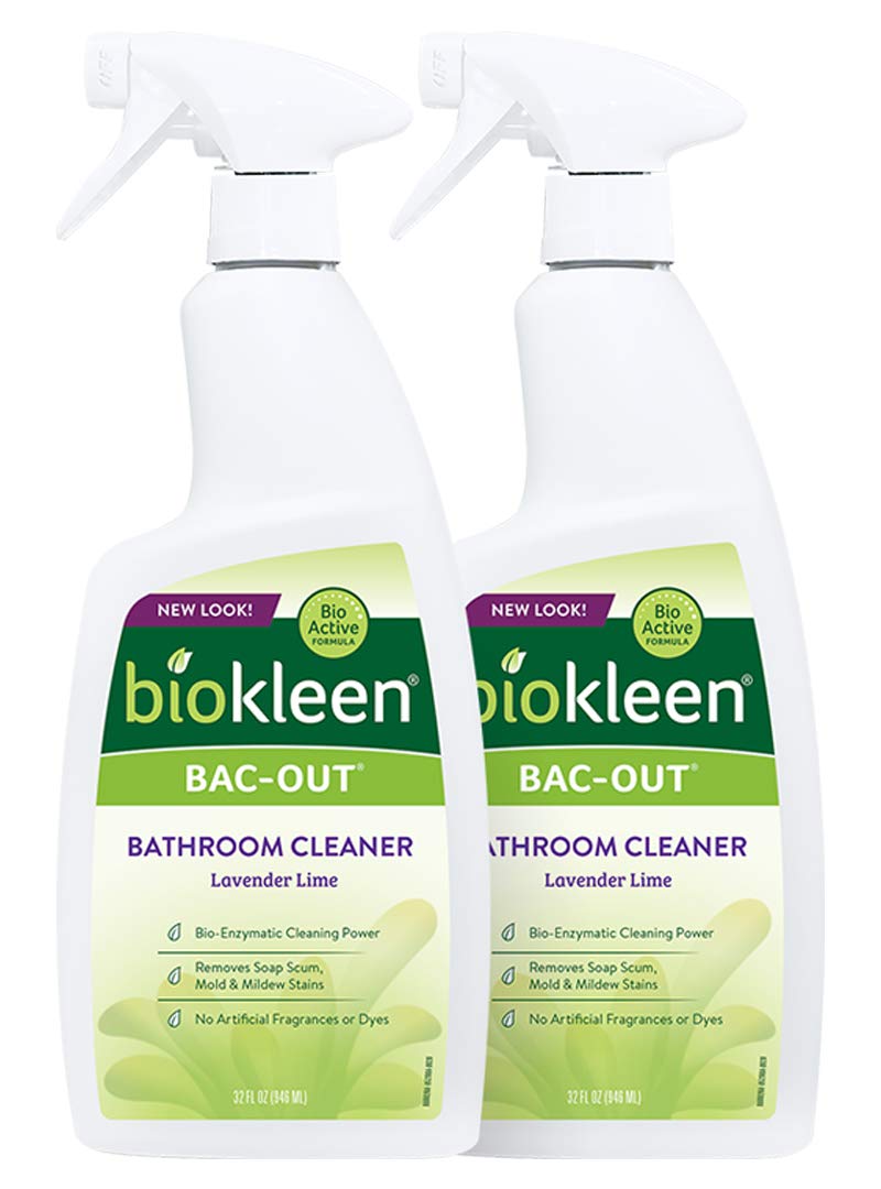 Biokleen Bac-Out Natural Bathroom Cleaner - 2 Pack | Enzyme-Powered Professional Strength Bathroom Cleaner | Eco-Friendly, Plant-Based Formula | No Artificial Fragrances | Packaging May Vary | Perfect for Toilets, Showers, Sinks & Tiles
