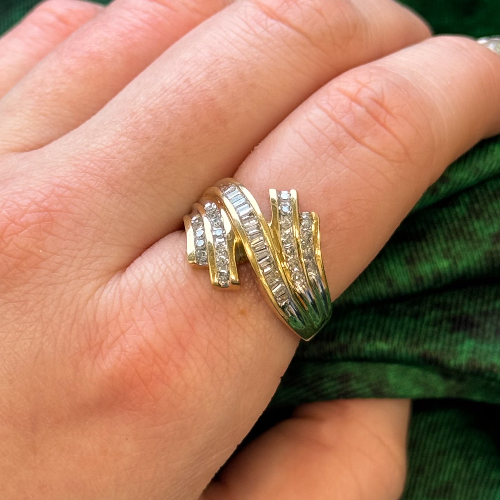 0.36ctw Diamond Waterfall Ring for Women - Size 8.25 | Elegant Wedding, Engagement & Anniversary Gift | Perfect for Bridal Jewelry & Special Occasions