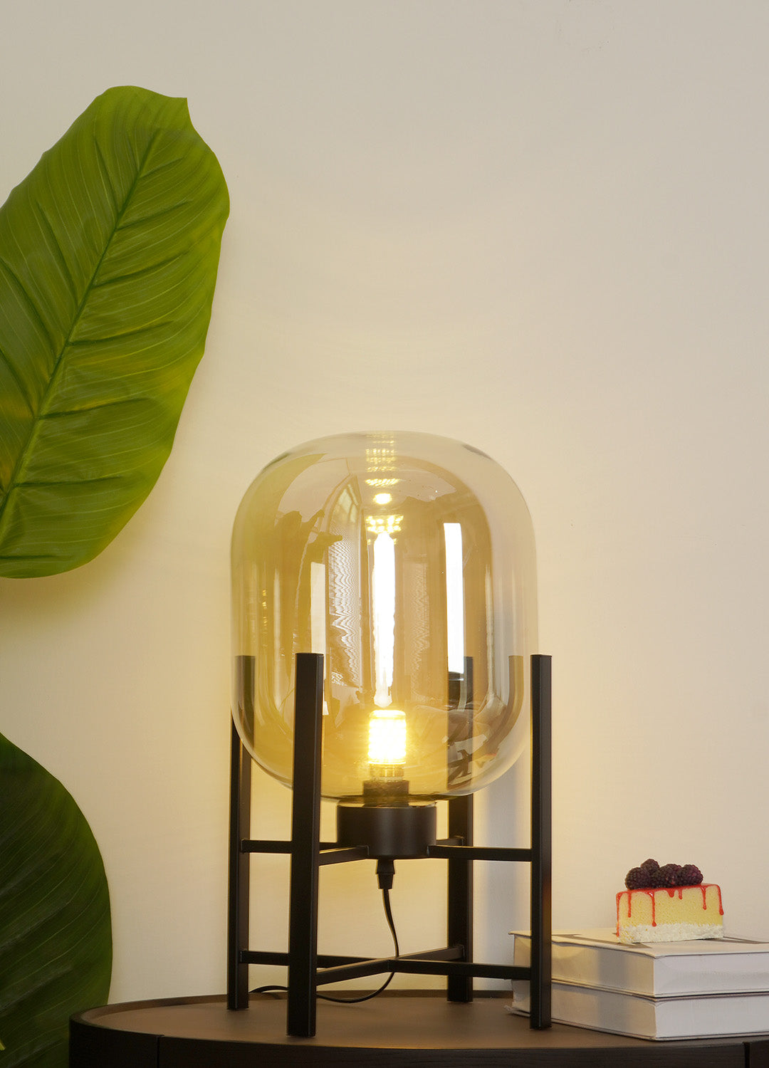Modern Oda Table Lamp - Stylish LED Nightstand Light for Bedroom, Living Room & Office - Warm White & Cool White Dimmable Lighting for Reading, Relaxing & Decor