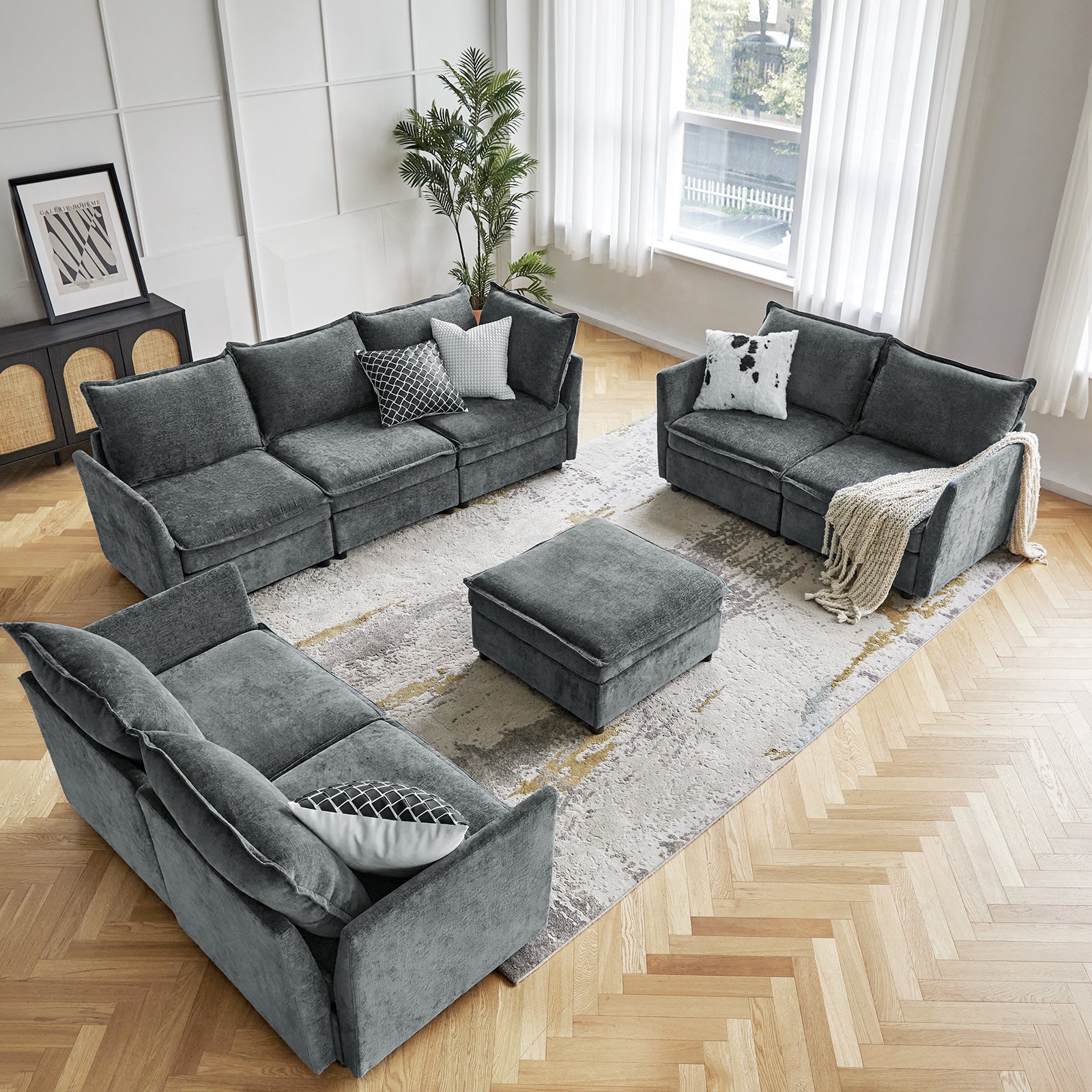 Harmetrix Oversized Soft Sectional Couch with Storage | Modern L-Shaped Sofa Bed with Hidden Compartment | Perfect for Living Room, Family Room & Small Spaces