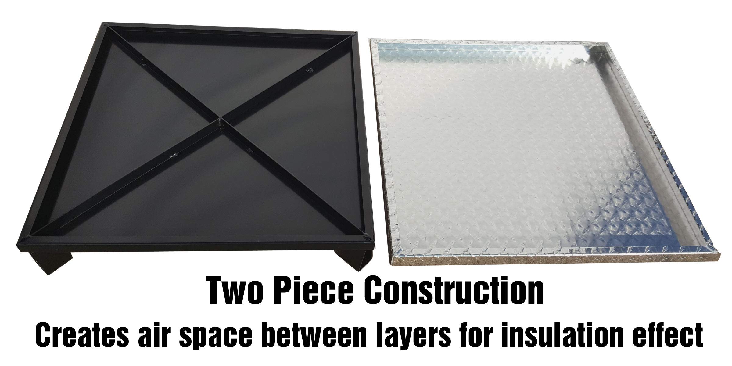 Deck Defender & Grass Guard - Fire Pit Base & Heat Shield - Polished Metal Fireproof Pad for Under Fire Pit - Heat Resistant Protector for Deck, Grass, Patio - Protect Surfaces from Heat Damage - Perfect for Backyard, Camping & Outdoor Gatherings