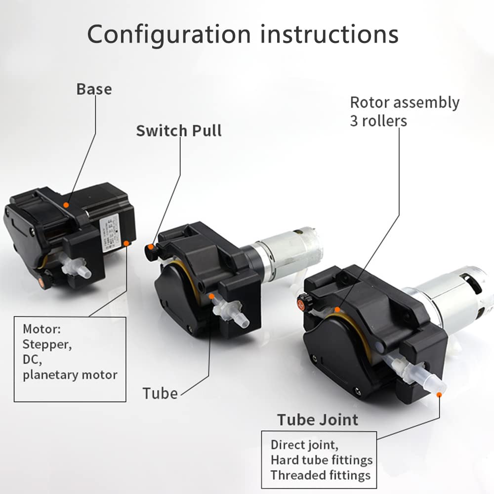 12V 24V Peristaltic Pump 313KB - Food Grade Small Liquid Dosing Pump for Coffee Machines, Syrup Dispensing & Wine Transfer (313KB/ZLX-24V-300R-35#, 1590ml/min) - Ideal for Beverage Service, Home Brewing & Commercial Use
