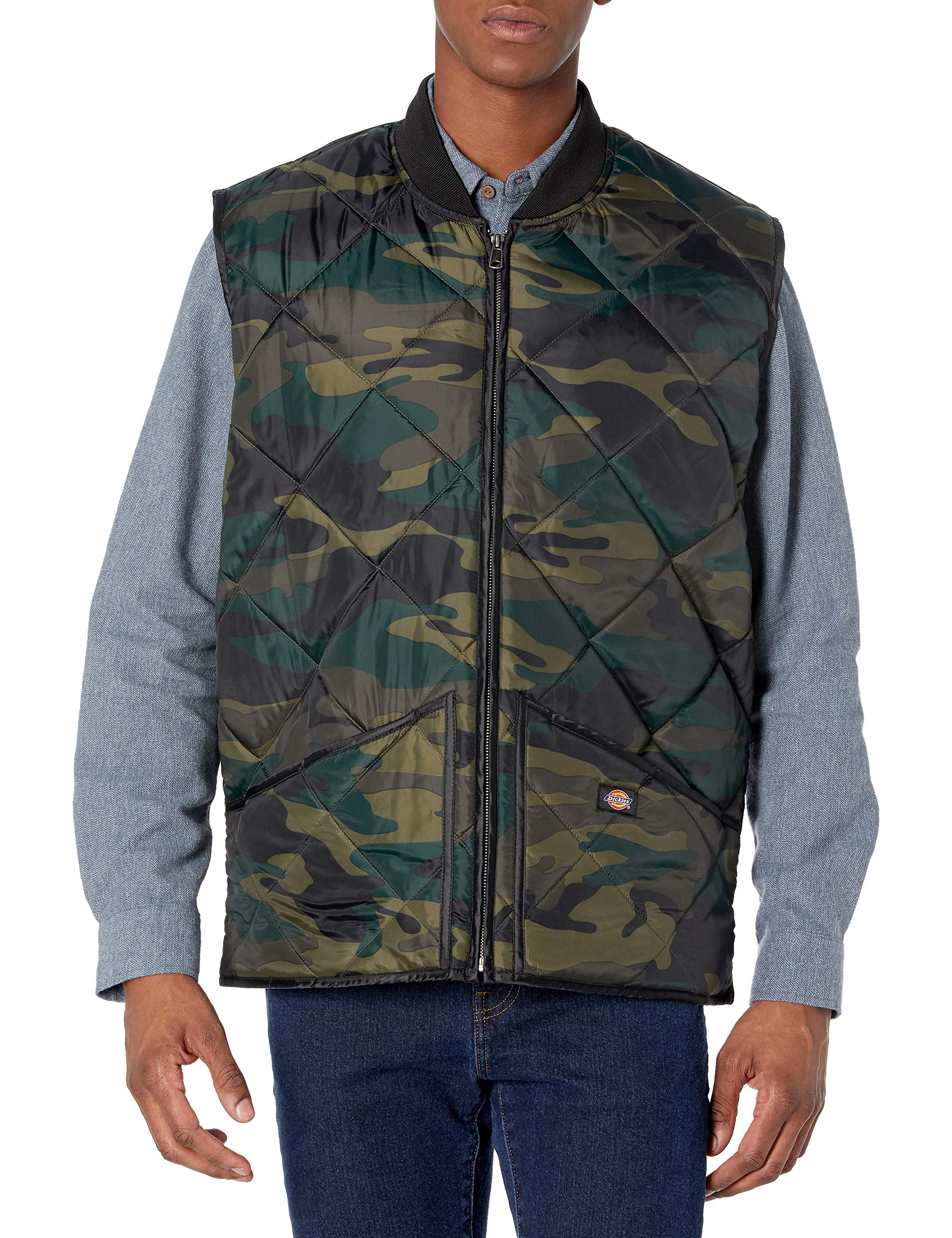 Dickies Men's Big Tall Camo Diamond Quilted Vest - Water-Resistant Hunting Jacket for Outdoor Activities, Camping & Workwear