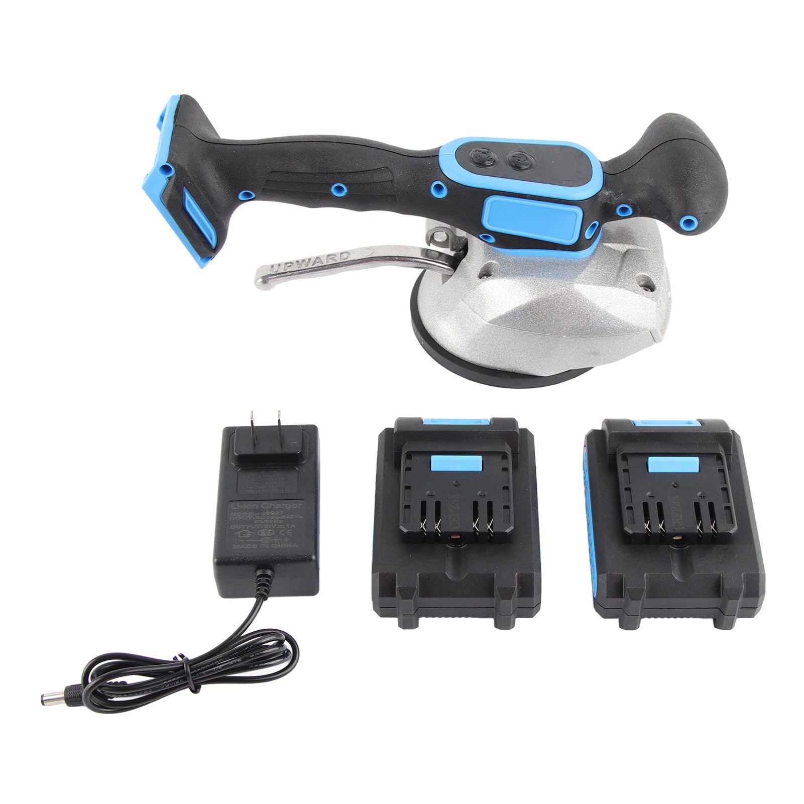 **12cm Suction Cup Tile Vibration Tool - 6-Speed Adjustable Handheld Tile Tiling Machine 13000RPM with 21V 12000mAh Battery (US Plug 100-240V) - Perfect for DIY Tile Installation, Renovation & Home Improvement Projects**