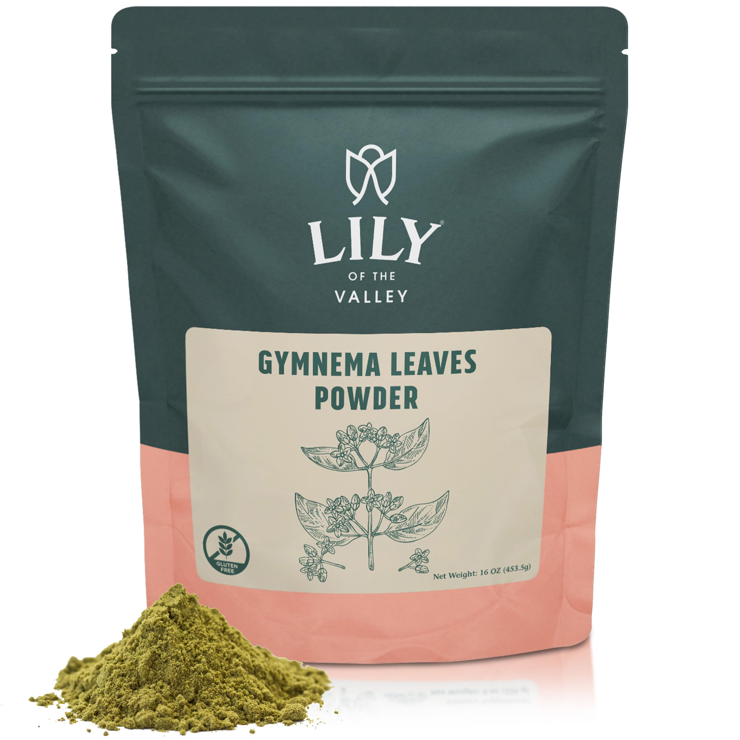 Organic Gymnema Sylvestre Leaf Powder - 16oz (453g) | Vegan, Gluten-Free Gurmar Herbal Supplement | Supports Blood Sugar Balance | Resealable Pouch for Freshness | Perfect for Teas, Smoothies & Natural Remedies