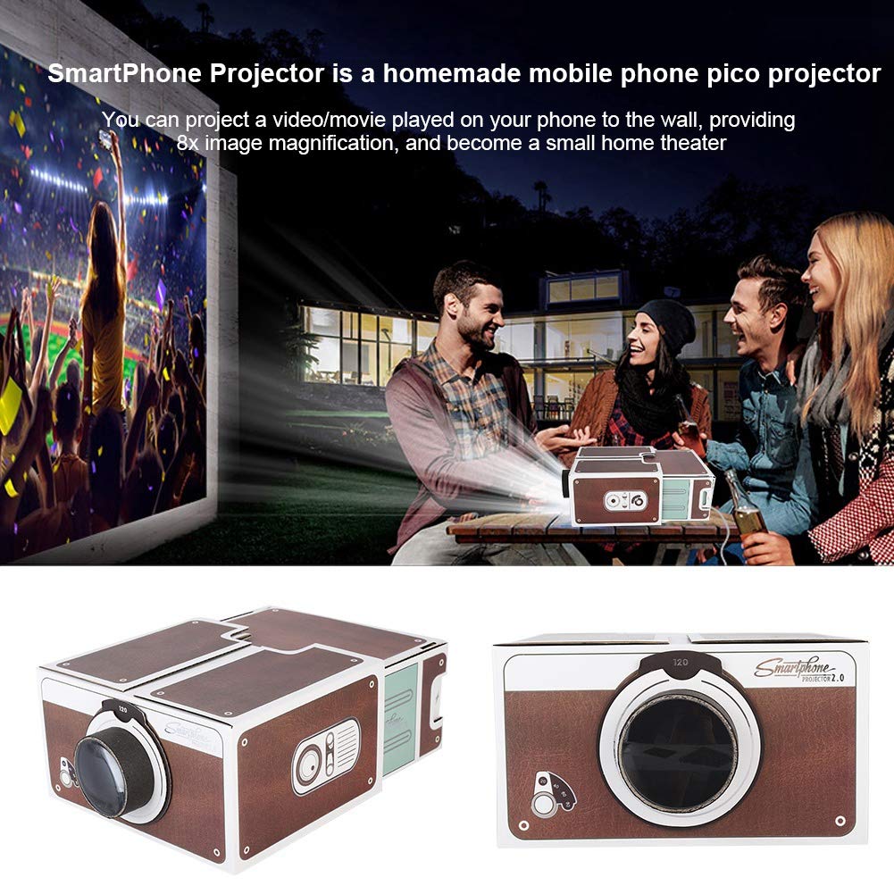 Mini Projector 14.5x8cm - Portable Smartphone Projector 2.0 for Home Cinema | HD Movie Video Projection Device | Perfect for DIY Home Theater, Outdoor Camping & Bedroom Entertainment