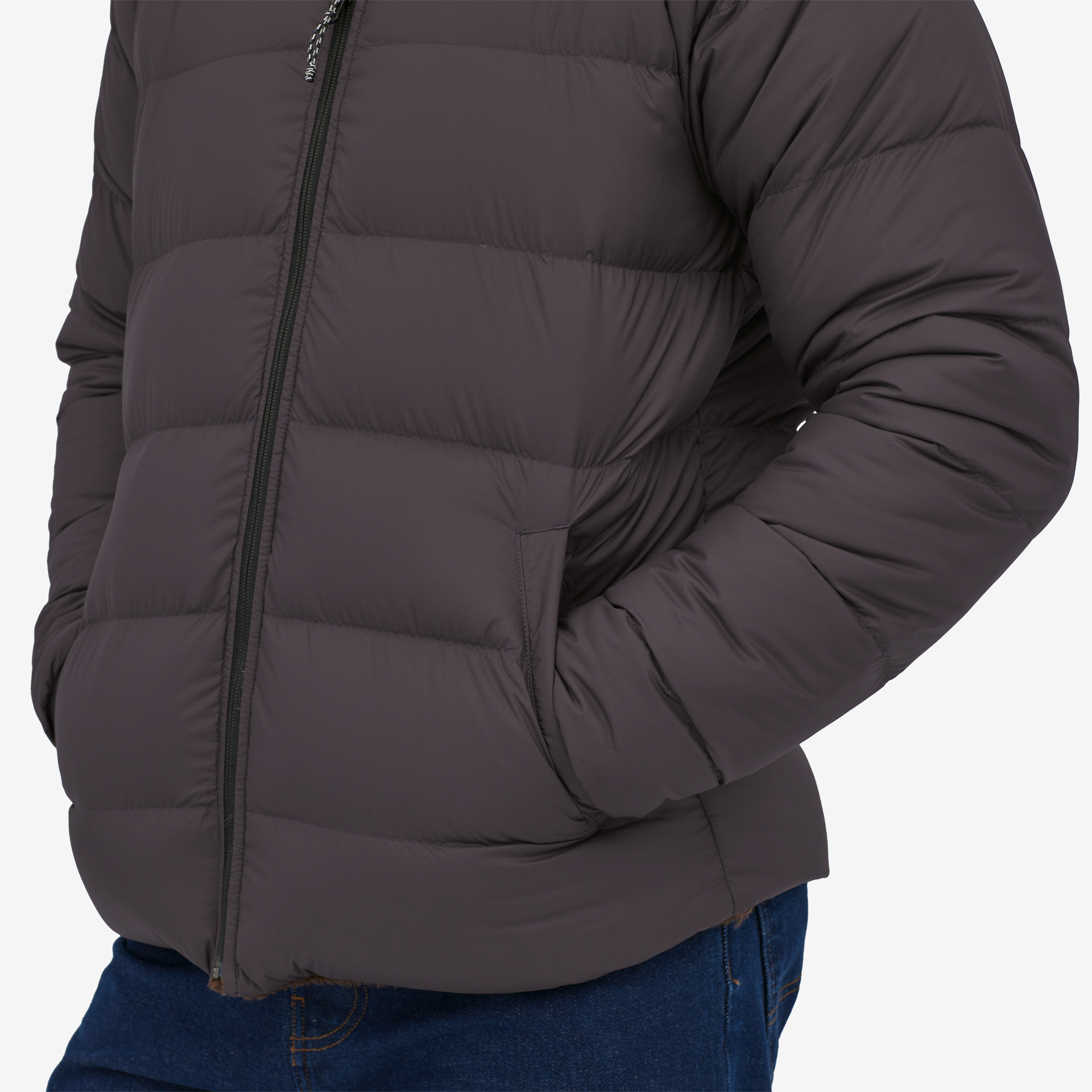 Men's Reversible Silent Down Fleece Jacket - Lightweight Warm Winter Coat for Outdoor Hiking & Casual Wear