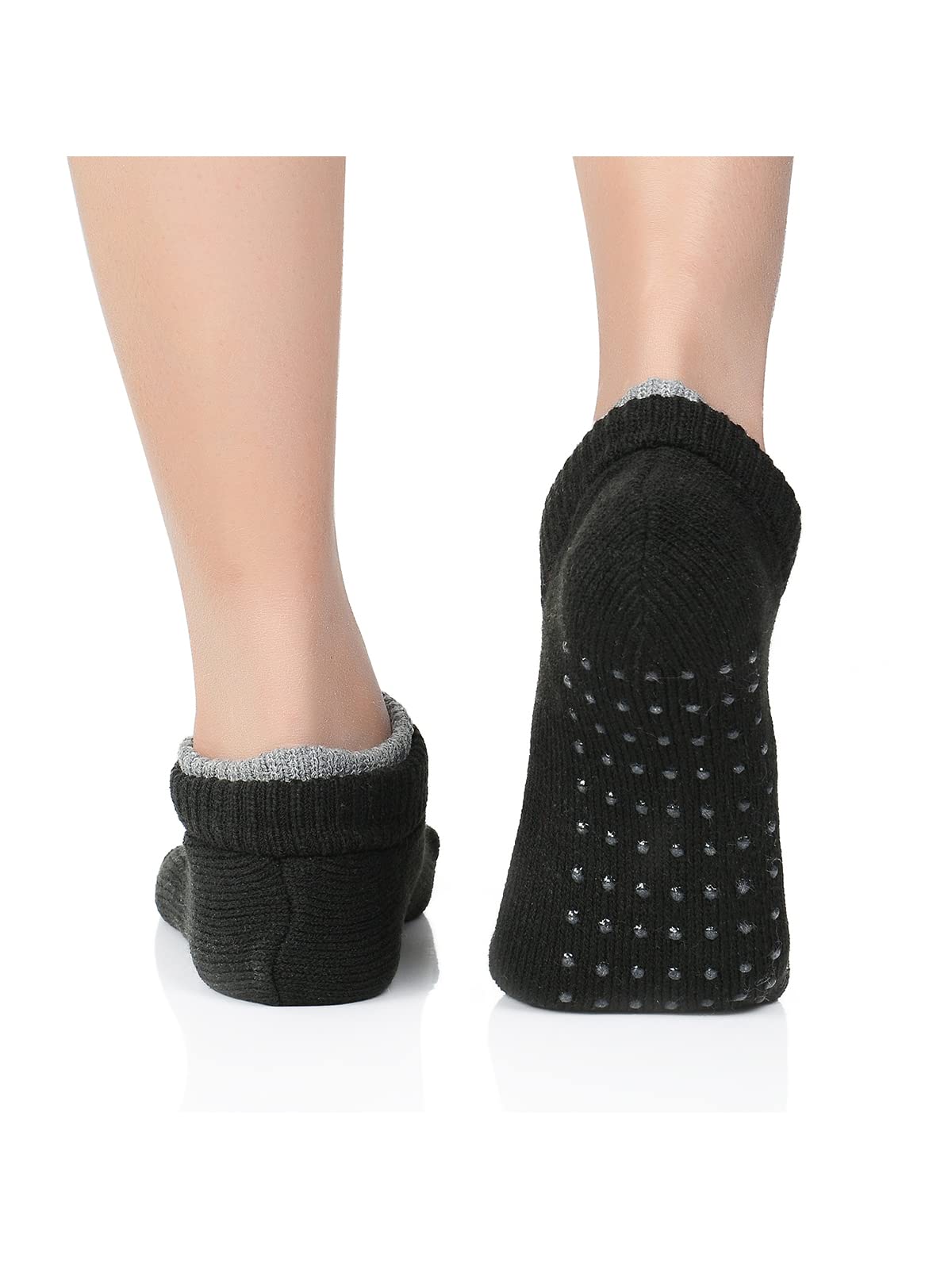 Century Star Non-Slip Grip Socks for Women - Warm Cozy Anti-Slip Athletic Socks with Grippers - Perfect for Yoga, Pilates, Home & Winter Wear