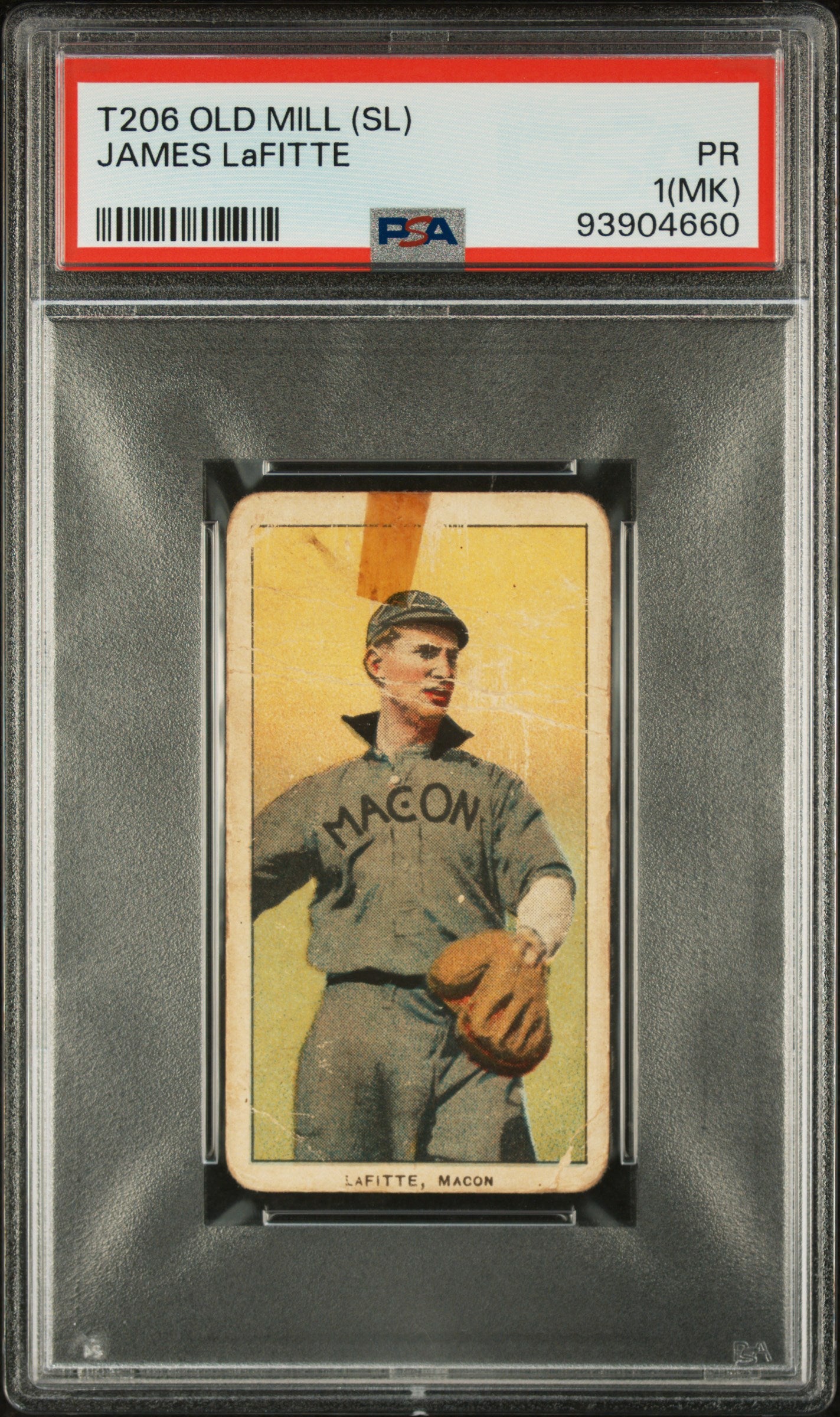 1909 T206 Old Mill Baseball Card - James LaFitte (PSA 1MK) #93904660 - Macon Peaches Vintage Collectible - Perfect for Sports Memorabilia Displays & Investment Collections
