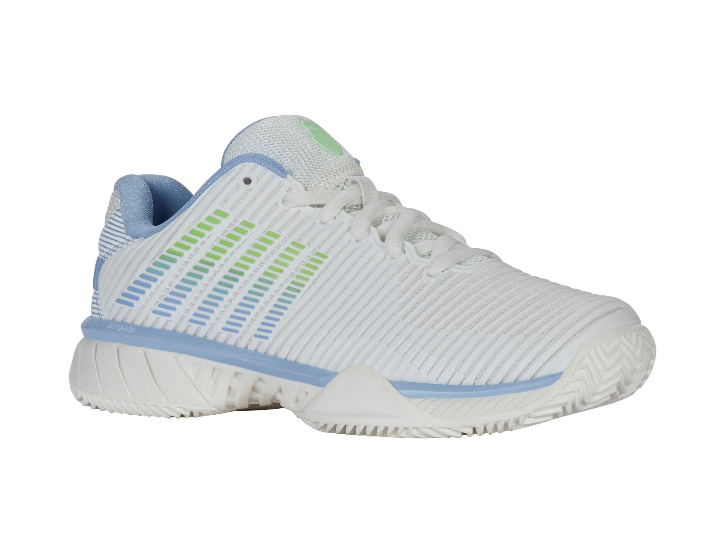 Hypercourt Express 2 Clay Tennis Shoes for Men - 96614 126 M | Lucent White/Dutch Canal/Paradise Green | Perfect for Clay Courts & Casual Wear
