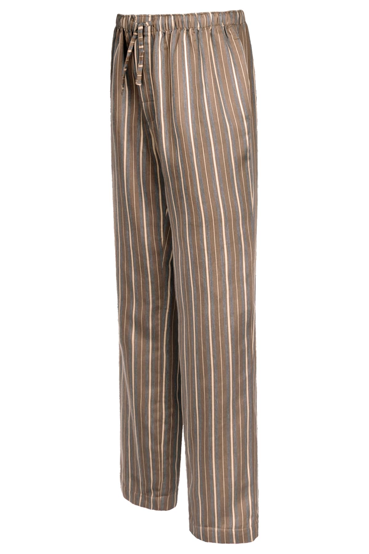 Soft & Comfortable Women's Pajama Pants - Sateen Linen Cotton Blend with Caramel Stripes - Perfect for Sleepwear, Lounge Wear & Relaxing at Home