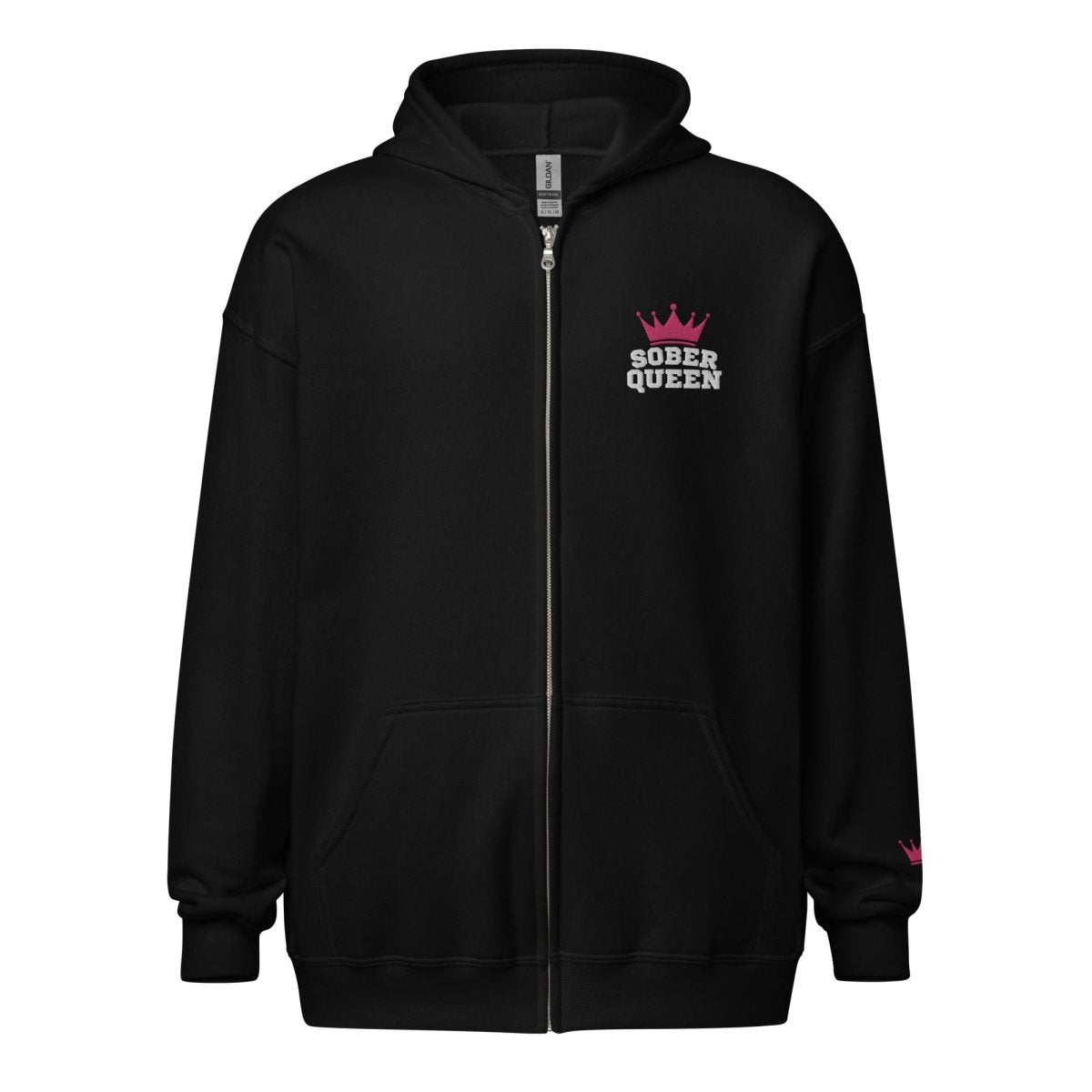 Sober Queen Unisex Heavy Blend Zip Hoodie - Comfortable & Stylish Pullover for Men & Women - Perfect for Casual Wear, Gym, and Outdoor Activities