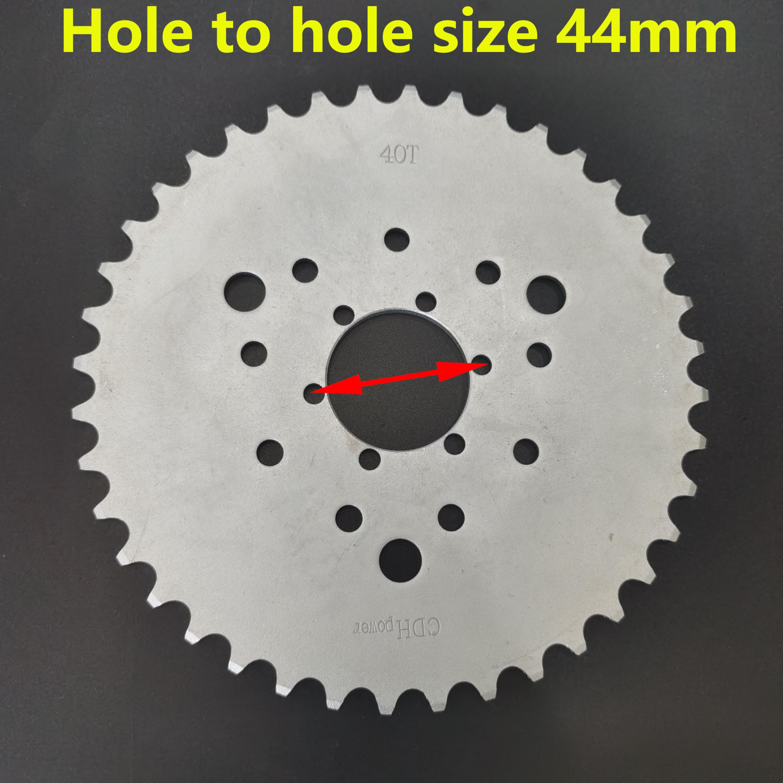 40T High Performance Motorized Bicycle Sprocket - Compatible with 2-Stroke & 4-Stroke Gas Engines - Durable 40 Teeth Steel Sprocket for DIY Bike Motor Kits - Perfect for Commuting, Off-Road & Urban Riding