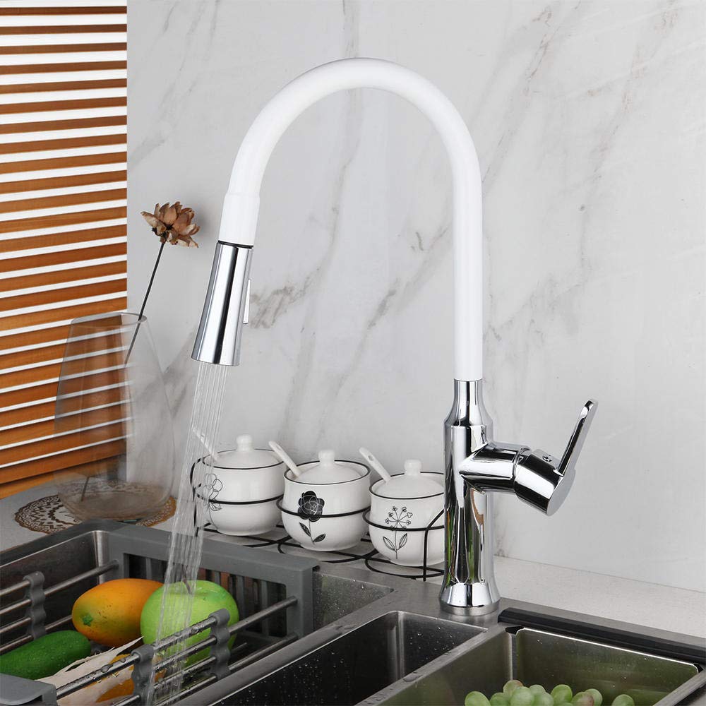 360° Swivel Kitchen Faucet - Chrome Brass Mixer Tap with Stainless Steel Spout for Sink Basin | Perfect for Modern Kitchens, Dishwashing & Food Prep