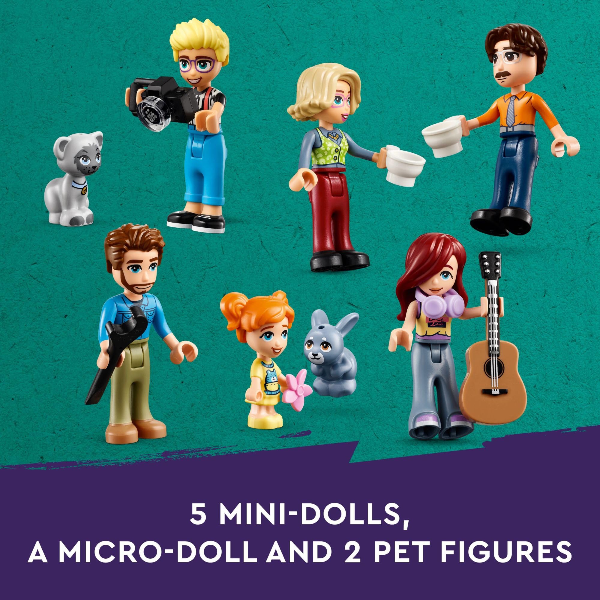 LEGO Friends Olly and Paisley's Family Houses Building Toy Set with 5 Mini-Doll Figures - Creative Play Two-Story Dollhouse with Treehouse for Kids Ages 7+ (Model 42620) | Perfect Birthday Gift for Girls and Boys, Great for Imaginative Play and Storytelling