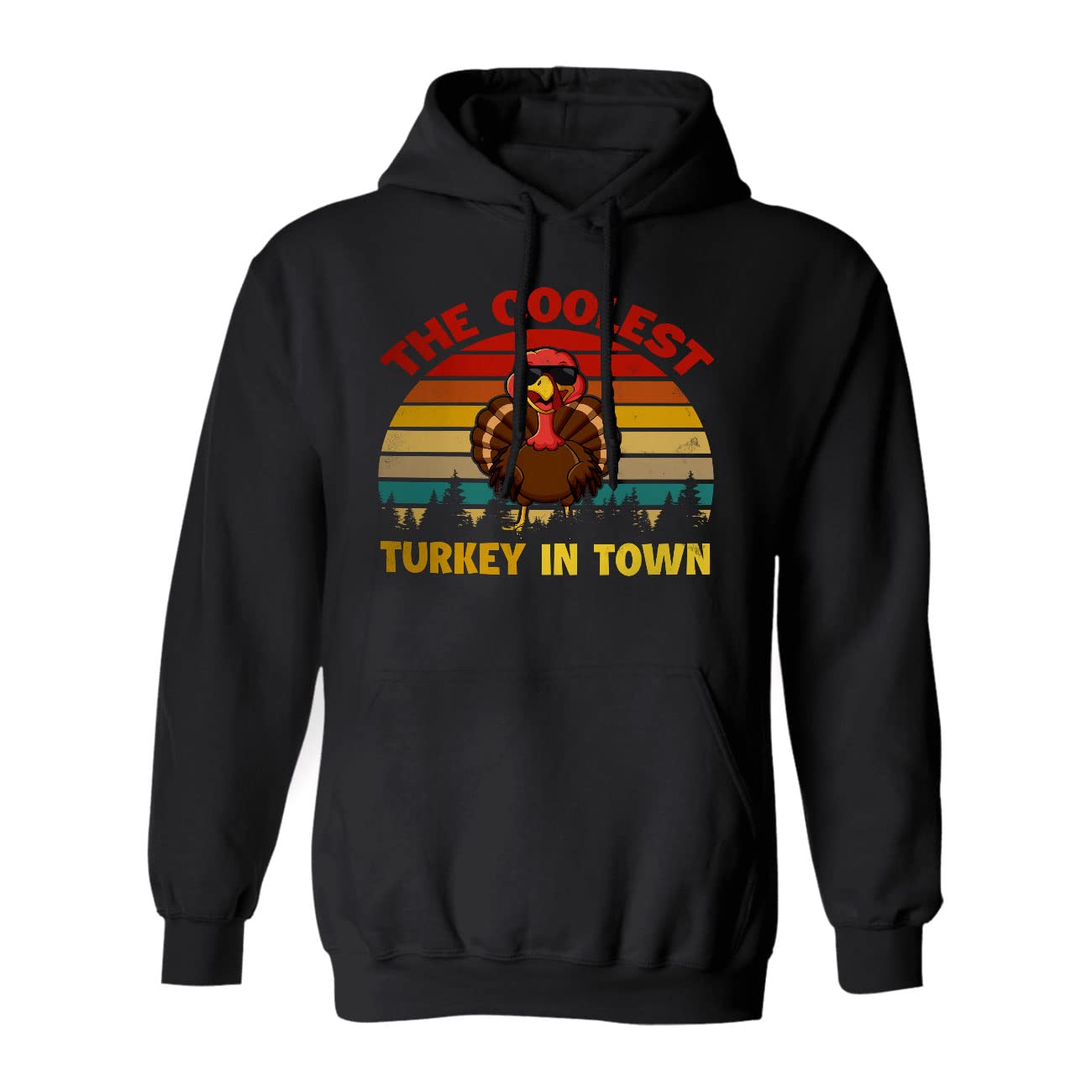 Vintage Retro Thanksgiving Hoodie - Funny Turkey Design for Kids & Adults | Coolest Turkey in Town Gift for Turkey Lovers | Perfect for Family Gatherings & Holiday Parties