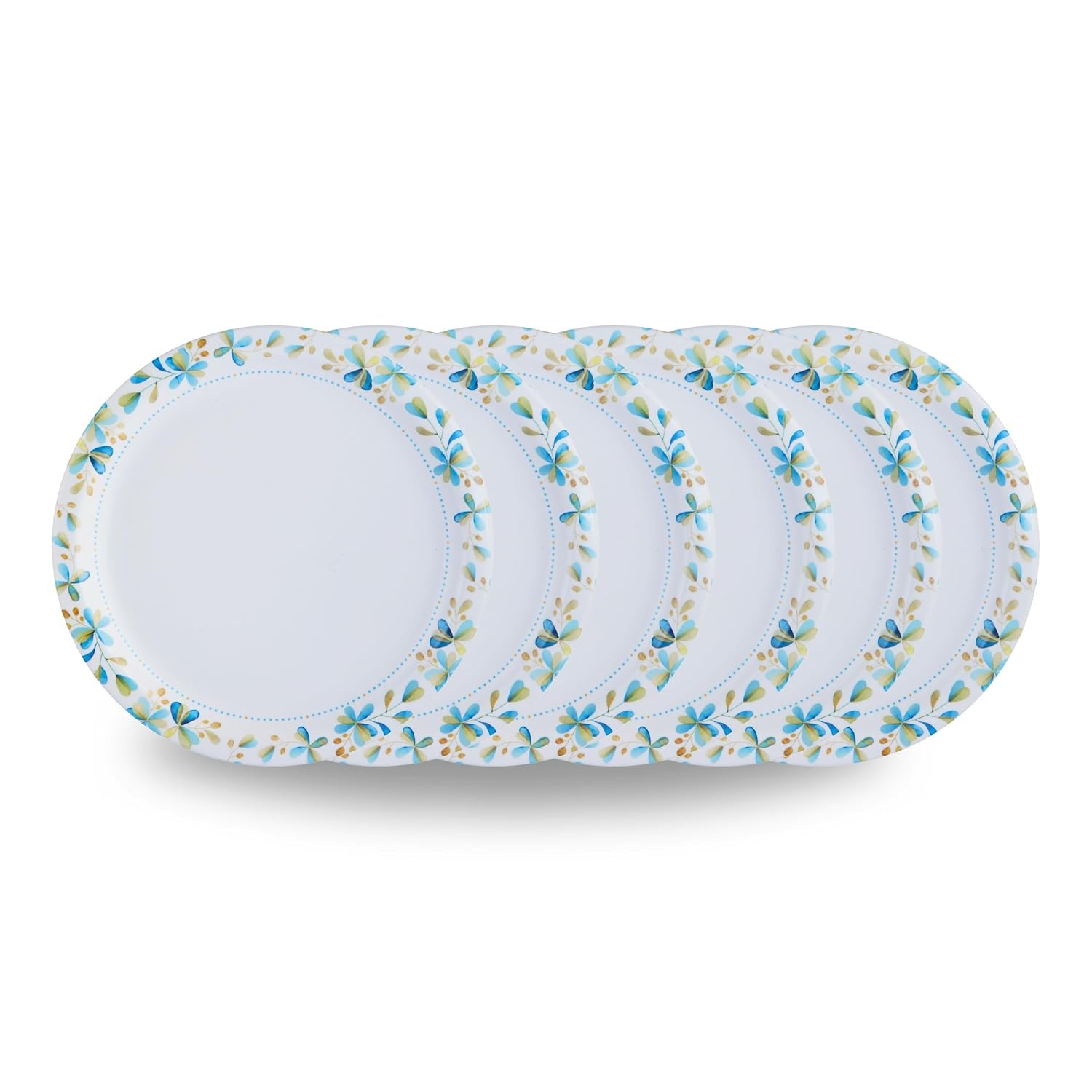 Premium Melamine Dinner Plates Set of 6 - 11 Inch Round Microwave Safe & Break Resistant Plates for Home, Office, Restaurant - Durable Blue Matte Finish for Everyday Meals, Parties & Outdoor Dining