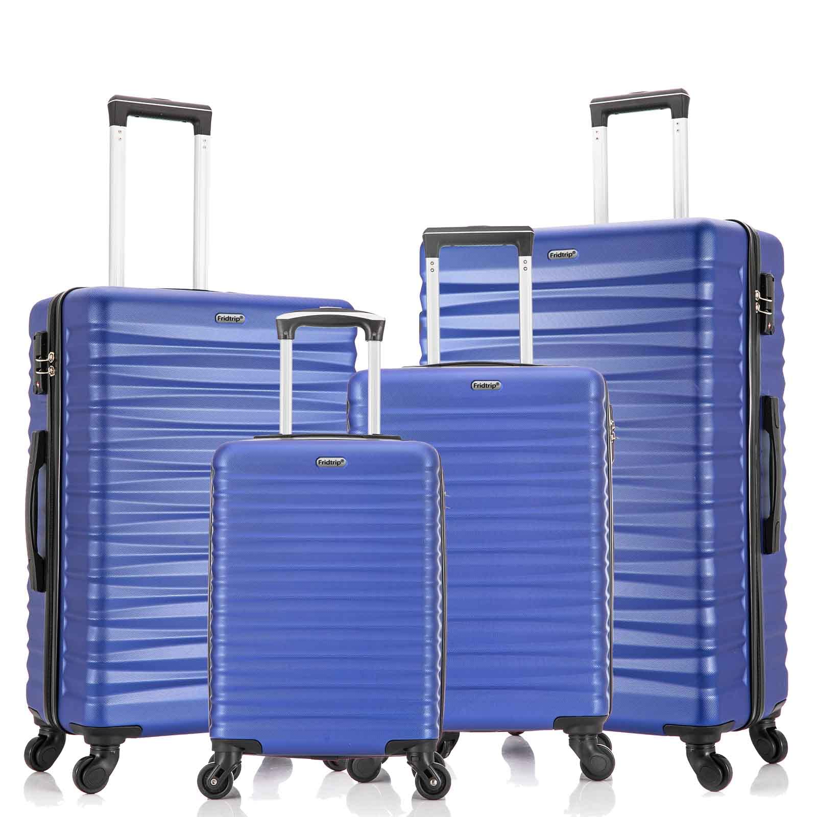 Yotefe 4-Piece Hardshell Luggage Set with Multi-Directional Spinner Wheels & TSA Lock - Blue Suitcase for Travel, Vacation & Business Trips