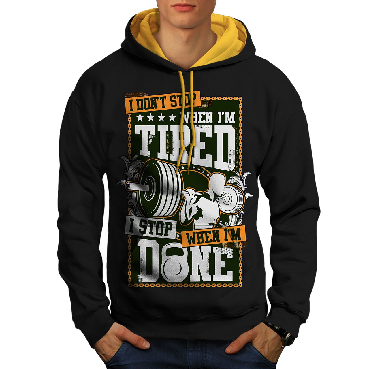 Wellcoda Men's Contrast Hoodie - 