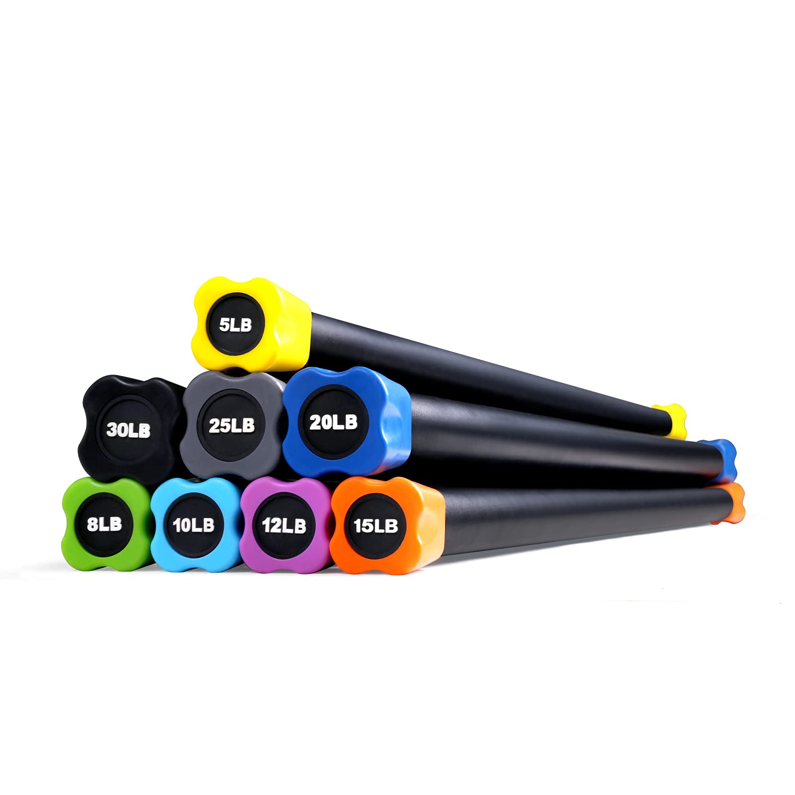 LIONSCOOL Weighted Workout Bar - Padded Exercise Weight Bar with Solid Steel Core for Strength Training, Body Sculpting & Physical Therapy | Perfect for Home Gym, Yoga, Pilates & Fitness Enthusiasts