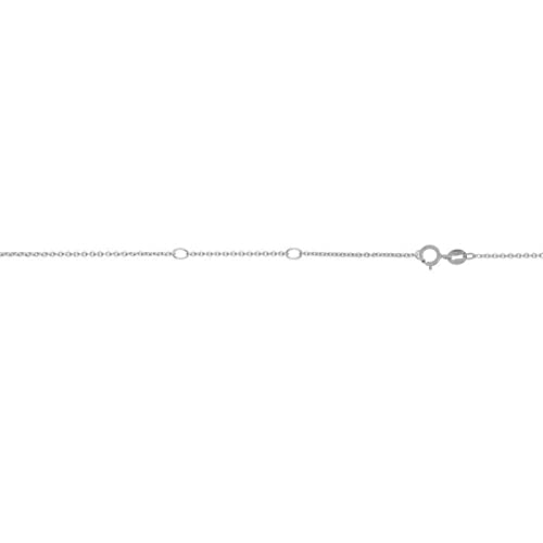 14K Solid White Gold 0.8mm Extendable Cable Chain Necklace with Spring Ring Closure - Adjustable 16-18 Inch for Pendants & Charms | Perfect for Layering, Gifts & Everyday Jewelry