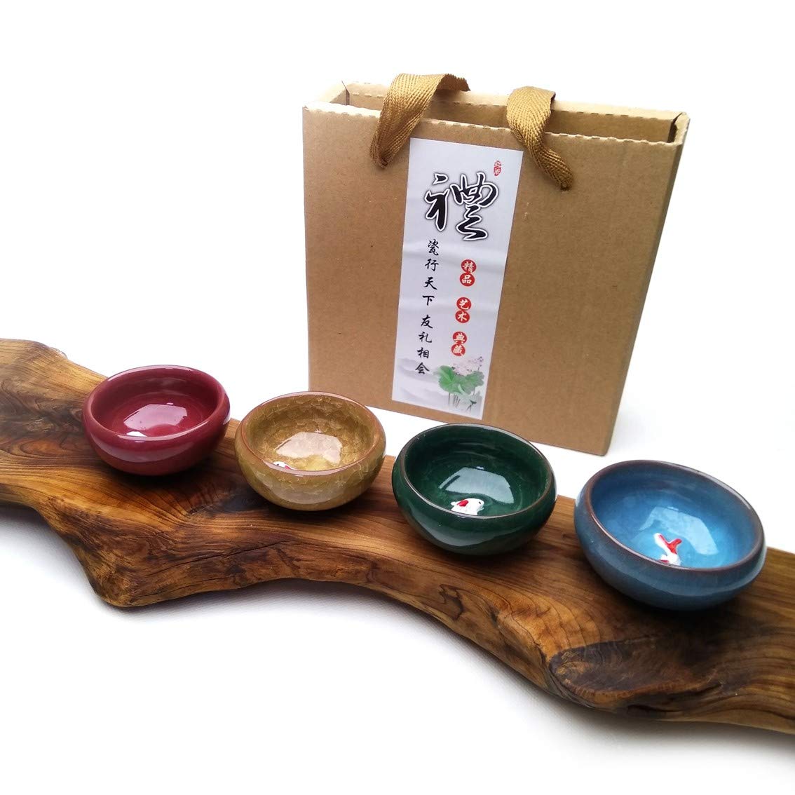 Korean Soju Shot Glasses Set - Handcrafted Ceramic Fish Design for Whiskey, Tequila & Sake Cocktails