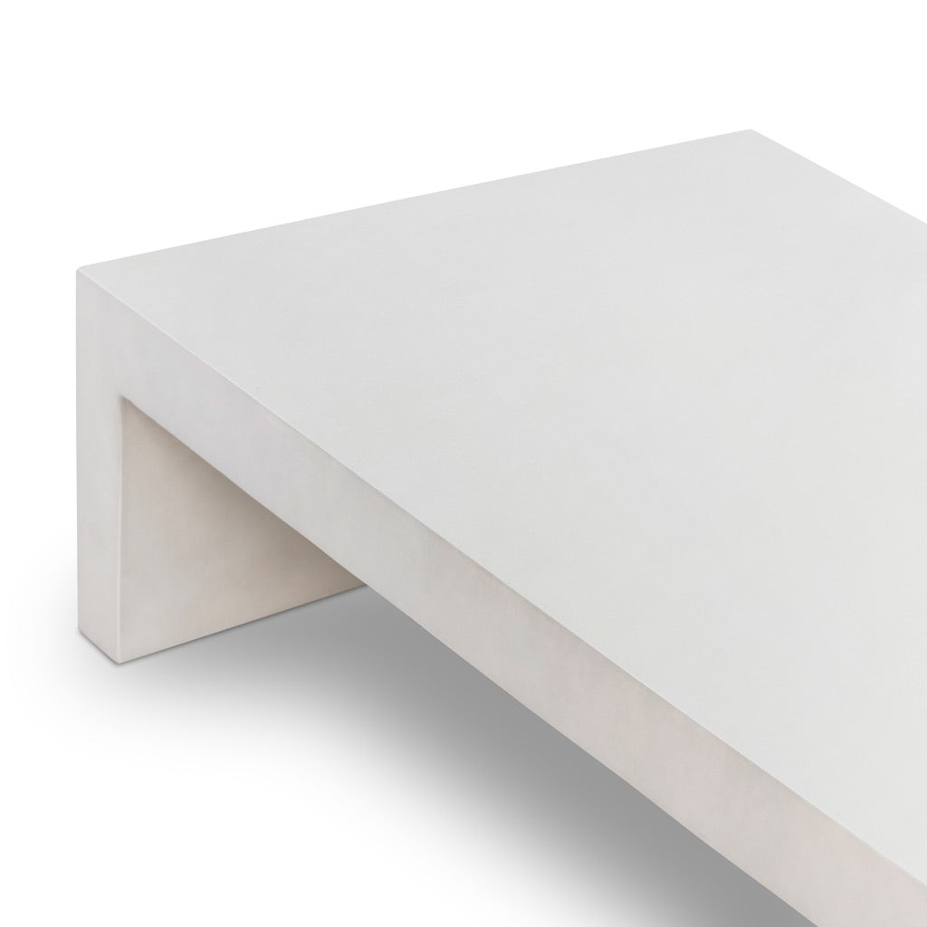 Modern White Concrete Parish Coffee Table - Stylish & Durable Living Room Centerpiece for Home Decor