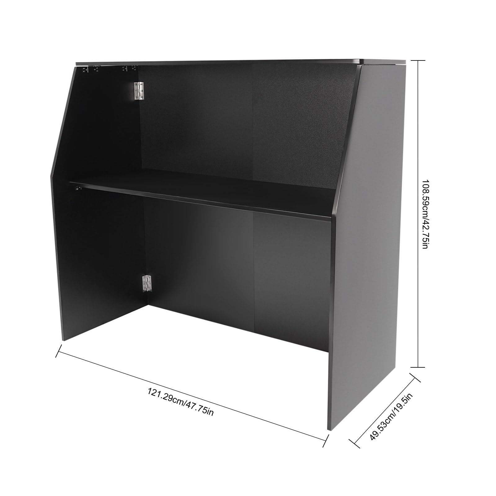 4' Folding Portable Bar with Shelves - Foldable Bartender Table Cabinet Station, Mobile Laminate Party Bar for Home, Outdoor Events & Wedding Receptions - Perfect for Cocktail Parties, BBQs & Entertaining Guests