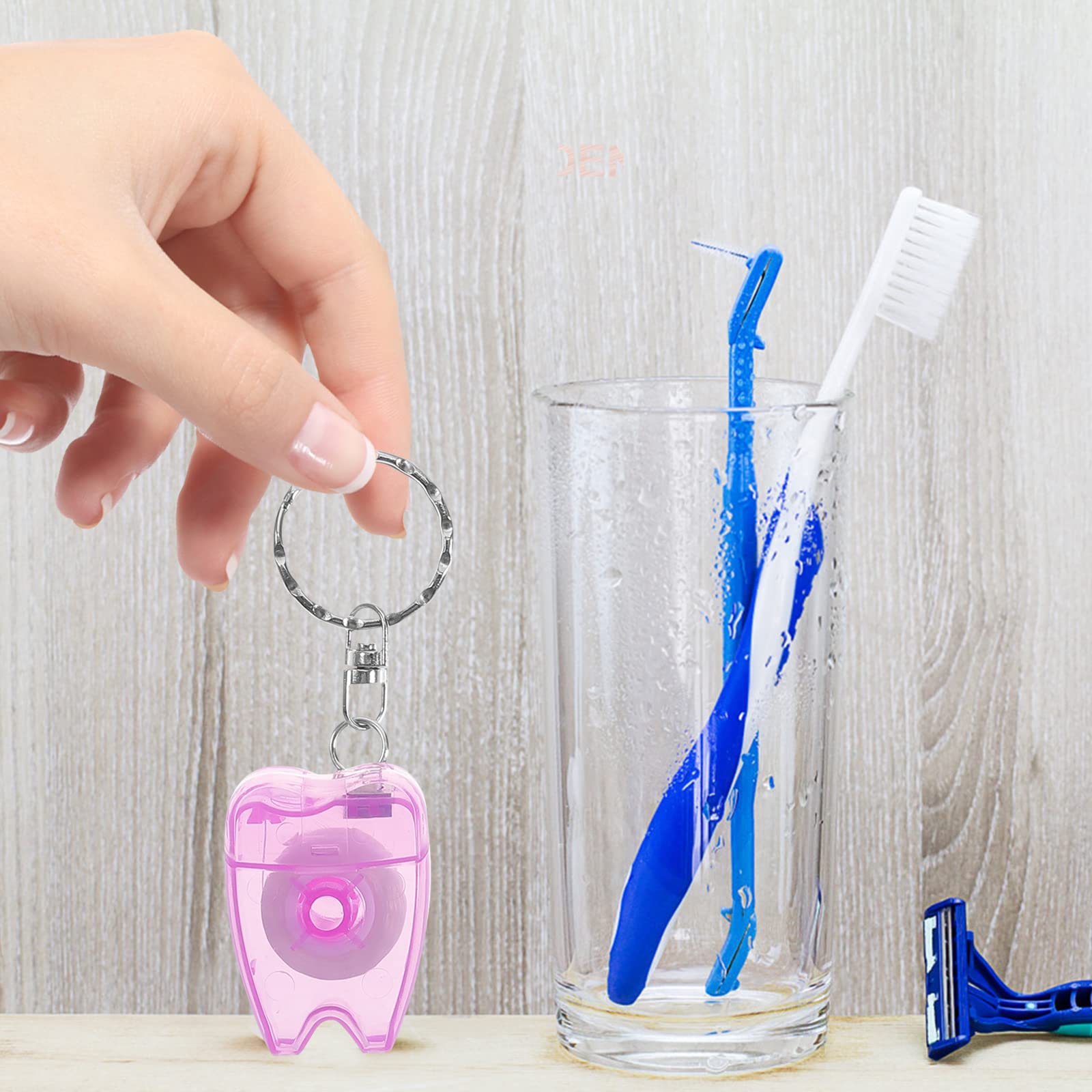 Healifty Mini Dental Floss Picks Keychain - 5 Pack Portable Teeth Cleaners for Home, Office & Travel - Perfect for On-the-Go Oral Care