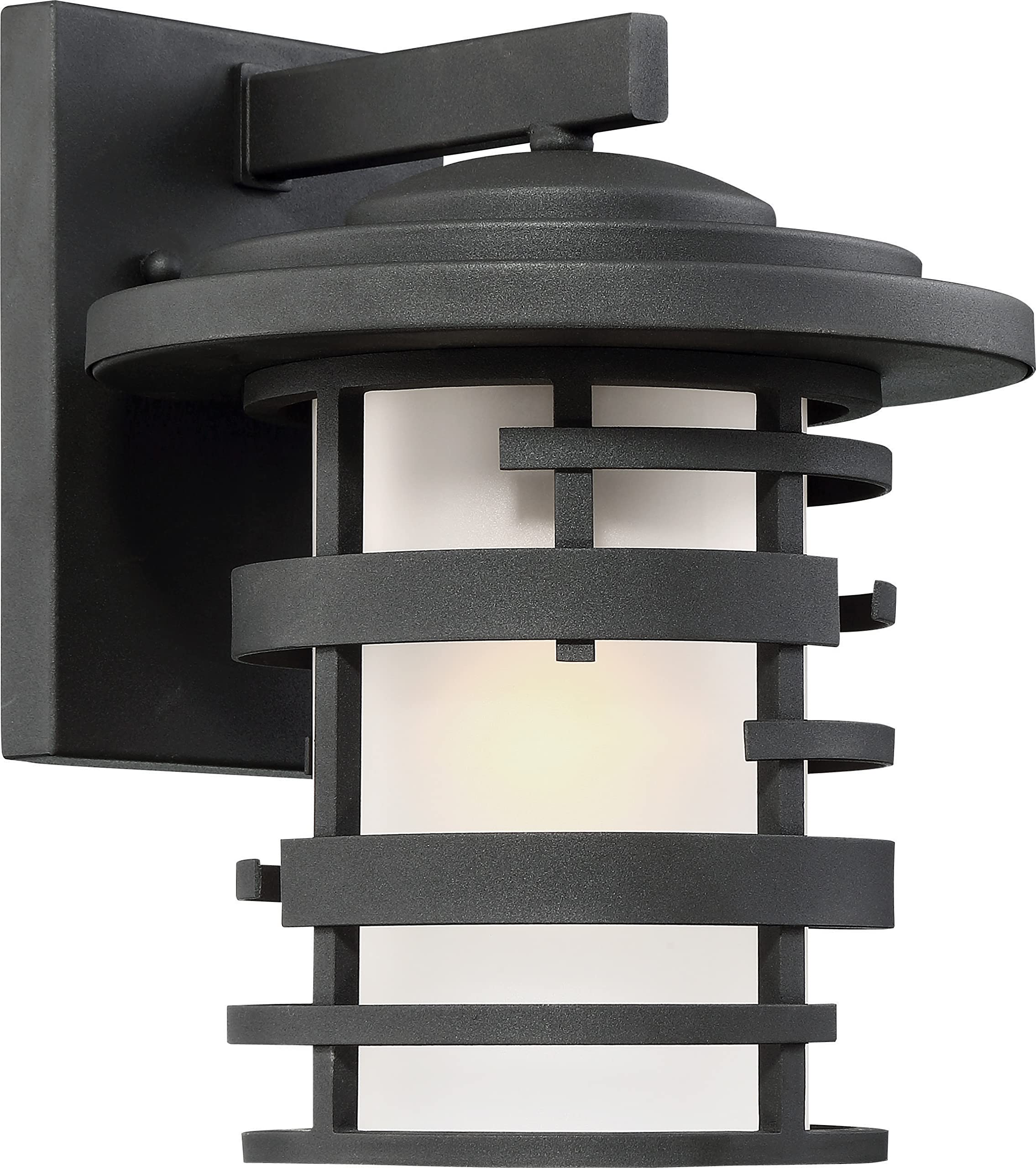 Nuvo 60/6402 Black Medium Wall Lantern - Outdoor Porch Light Fixture for Patio, Garden, and Entryway Lighting