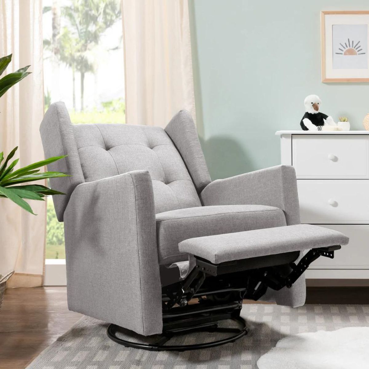 Maddox Recliner and Swivel Glider Chair - Comfortable Modern Living Room Furniture with Smooth 360° Rotation - Perfect for Relaxing, Reading, and Watching TV in Your Home