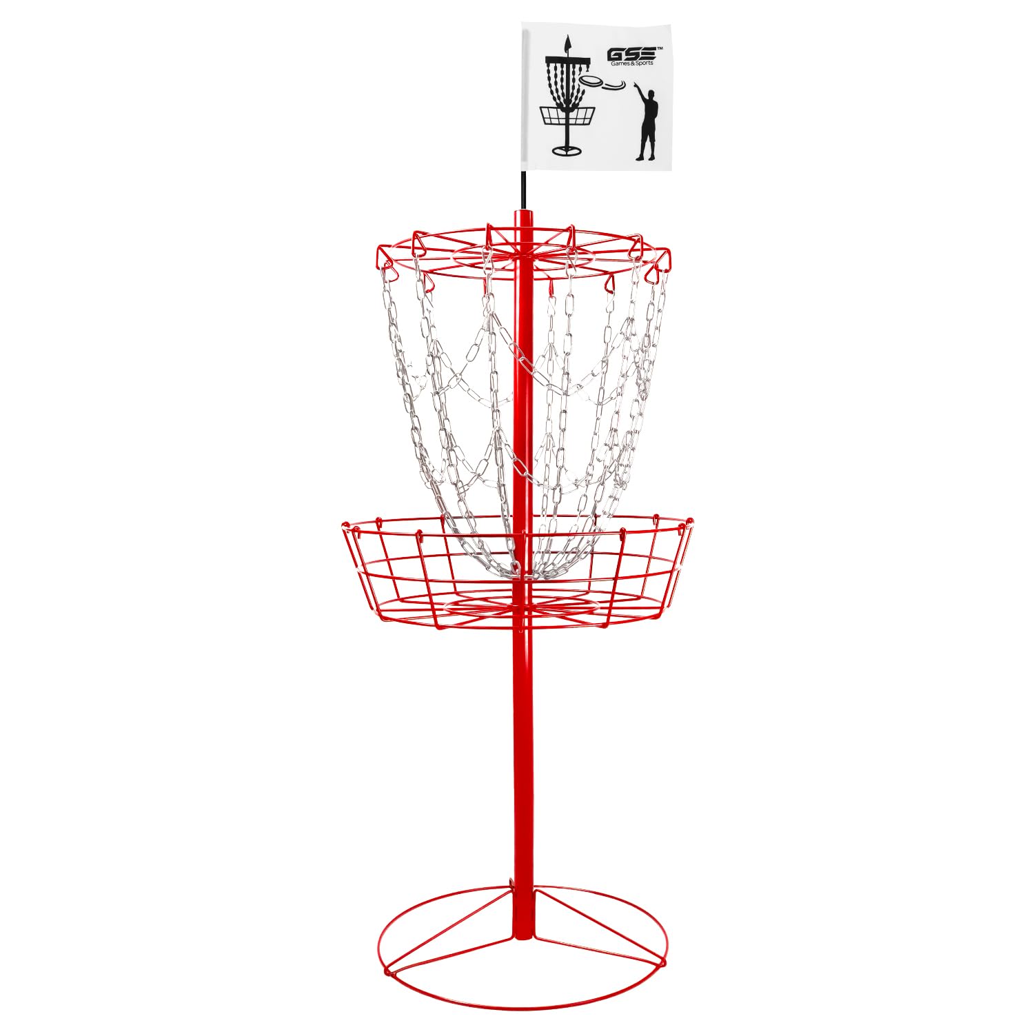 GSE PRO Portable Disc Golf Target Basket - 12 or 24 Chain Metal Practice Basket for Outdoor Disc Golf Training | Perfect for Backyard, Park & Tournament Practice
